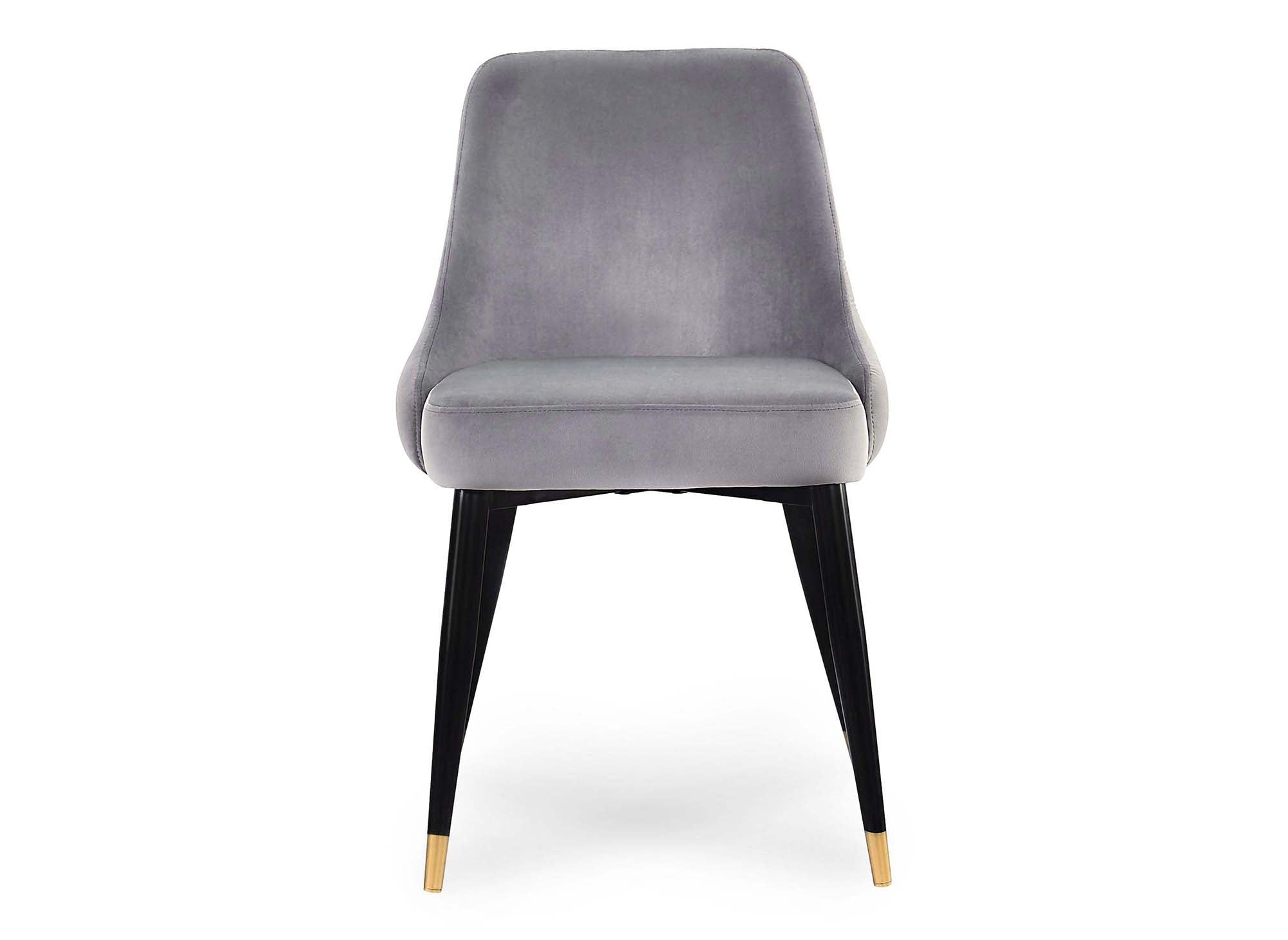 Lot de 2 chaises capitonnées en velours gris DORINA