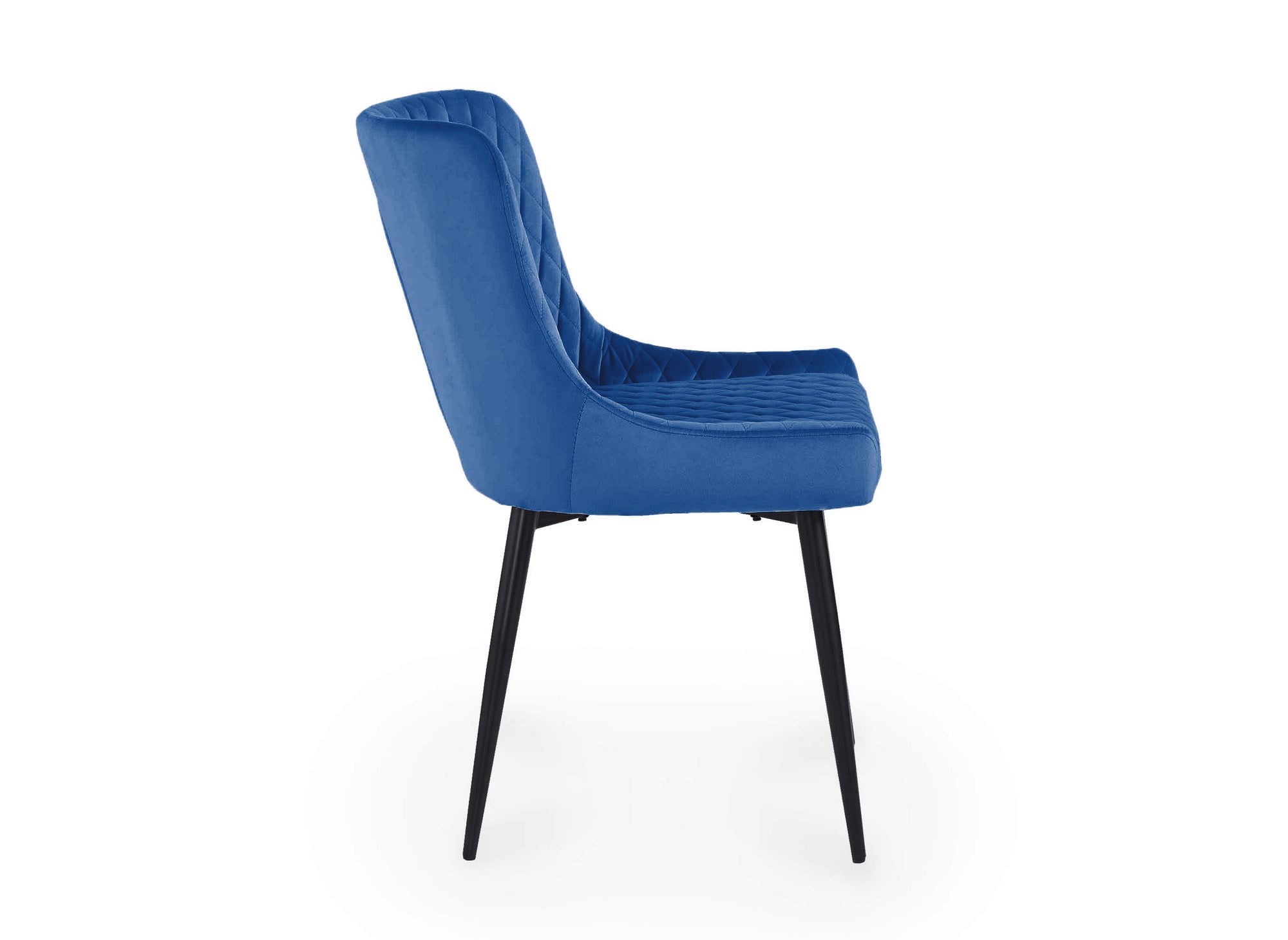 Lot de 2 chaises design en velours bleu JENNY