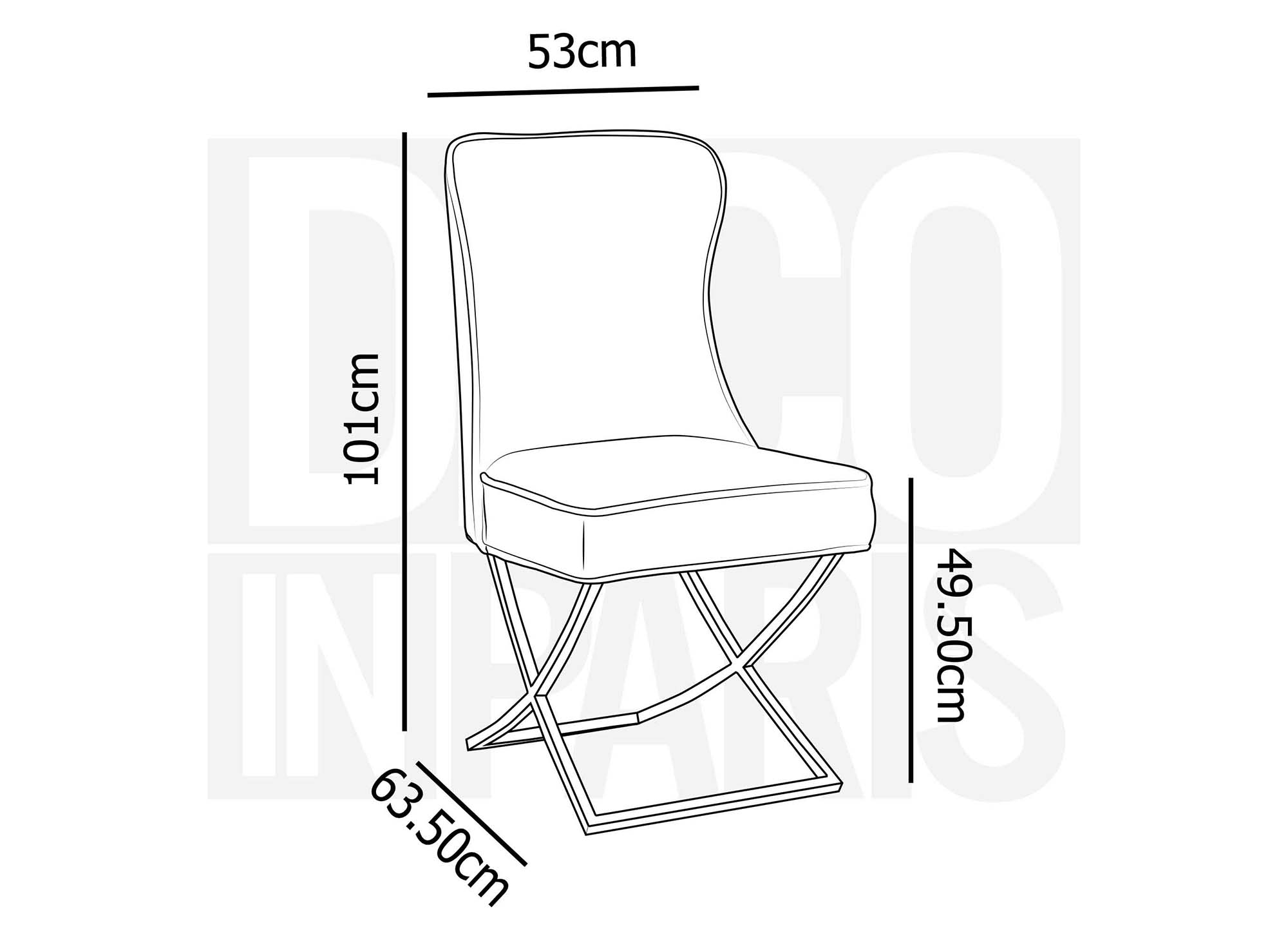 Lot de 2 chaises en velours bleu pieds en métal argenté ETHAN