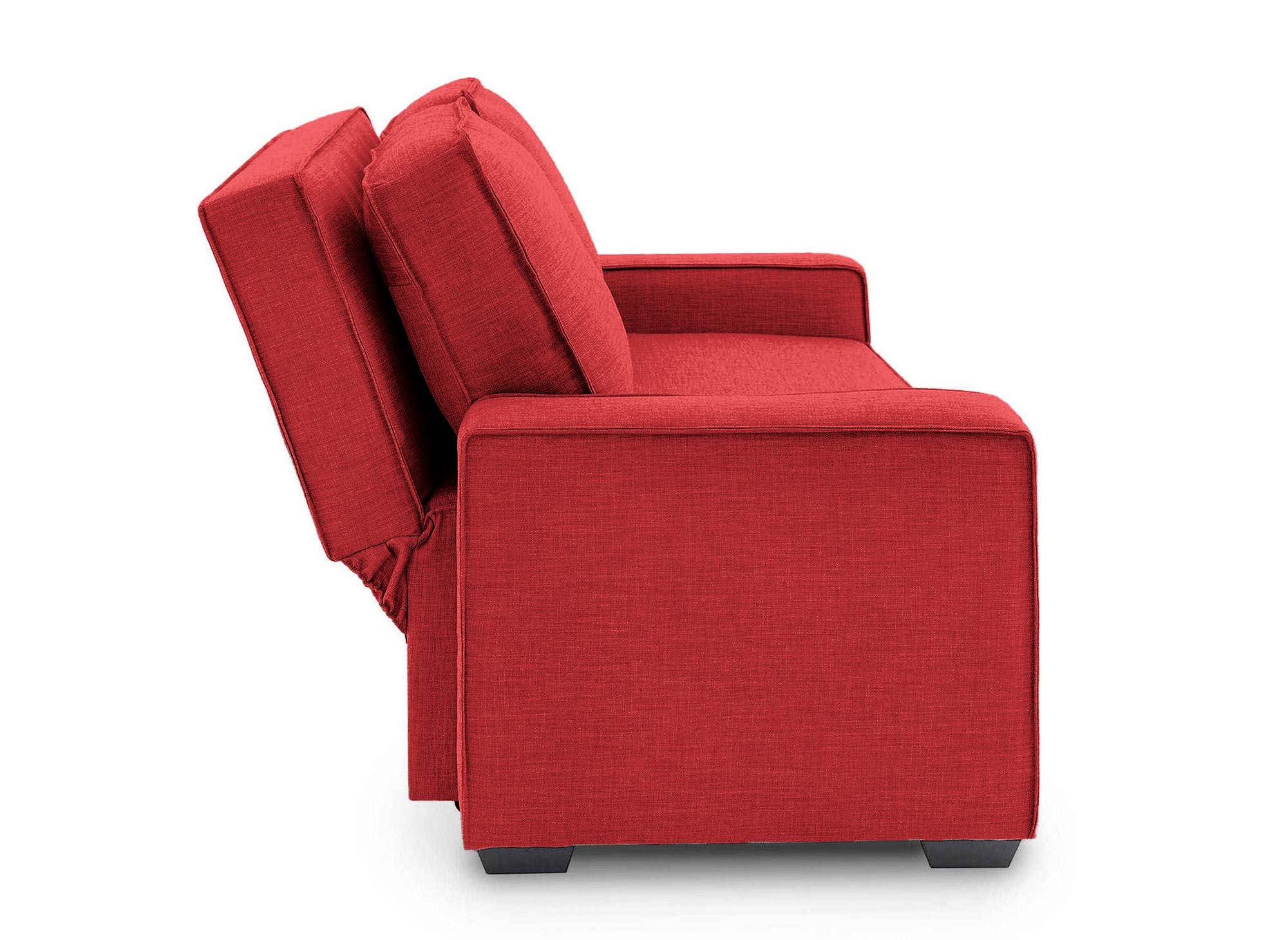 Canapé 3 places convertible en tissu rouge JAMES