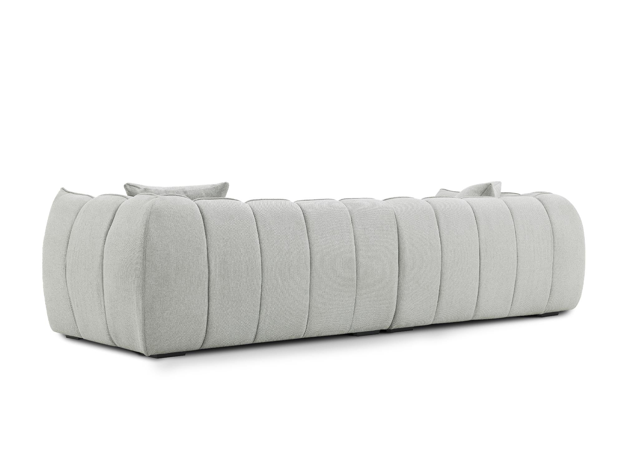 Canapé fixe 4 places en tissu gris ALISSA