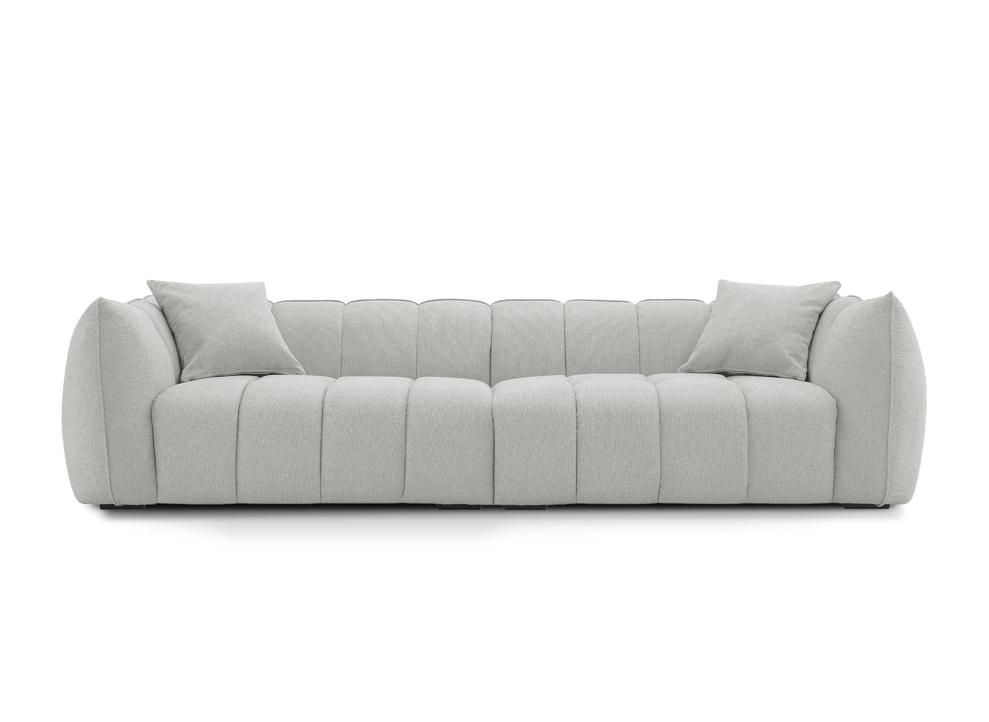 Canapé 4 places en tissu gris ALISSA