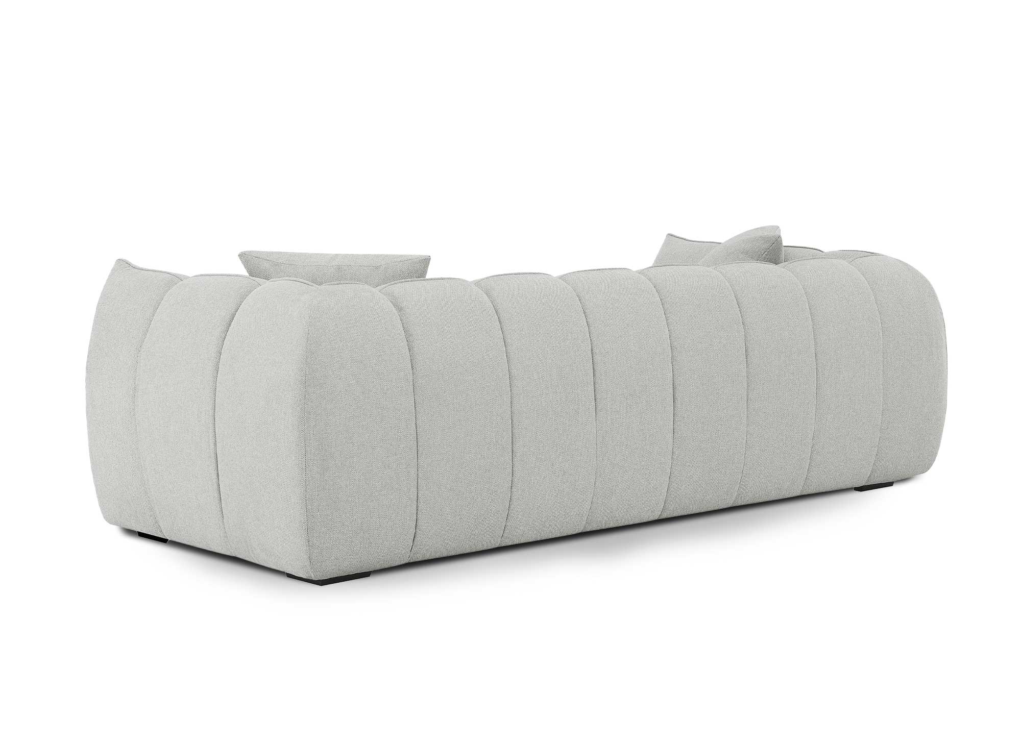 Canapé fixe 3 places en tissu gris ALISSA