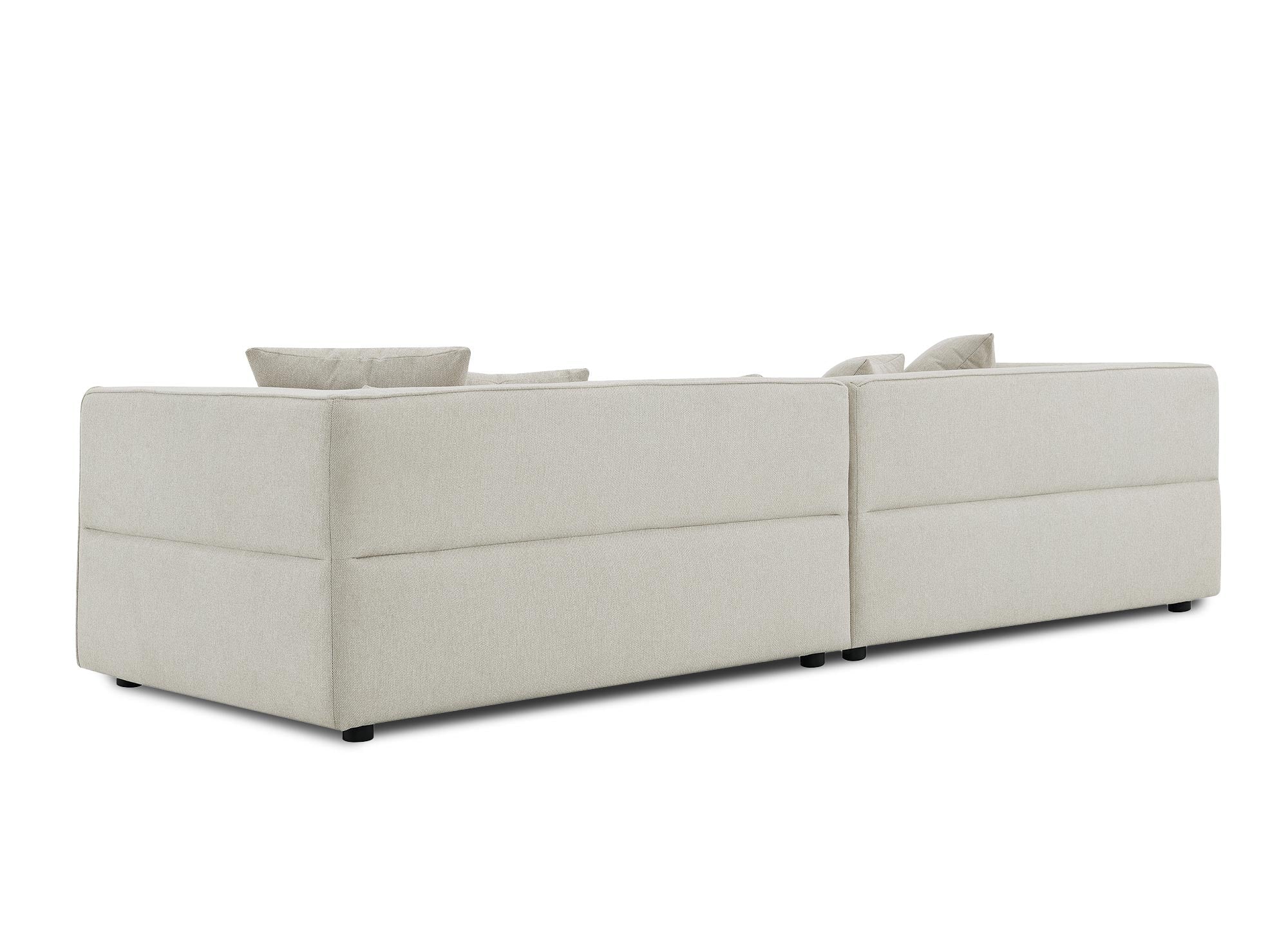 Canapé fixe 4 places en tissu beige EVELYNE