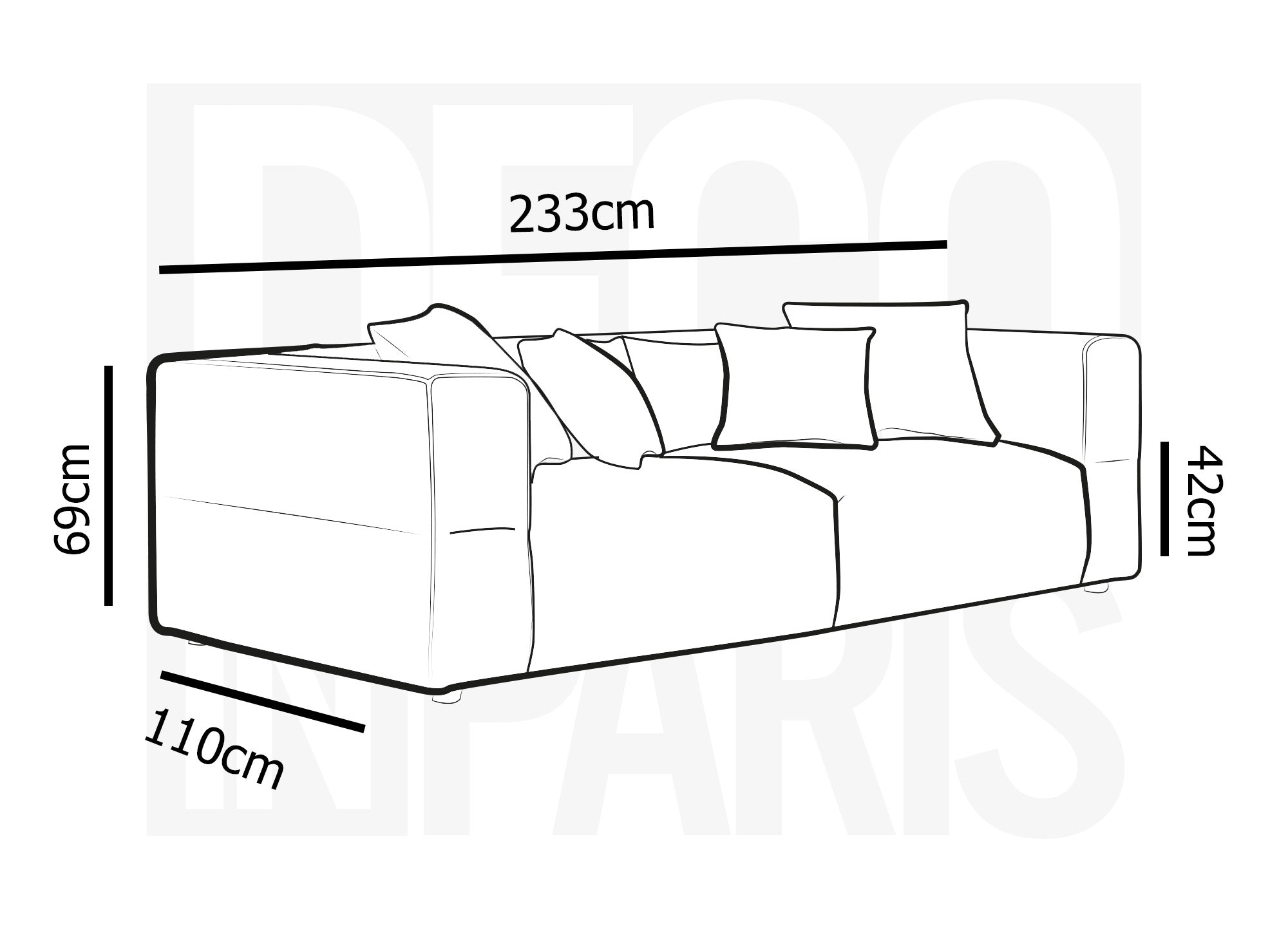 Canapé 3 places effet peau de mouton gris EVELYNE