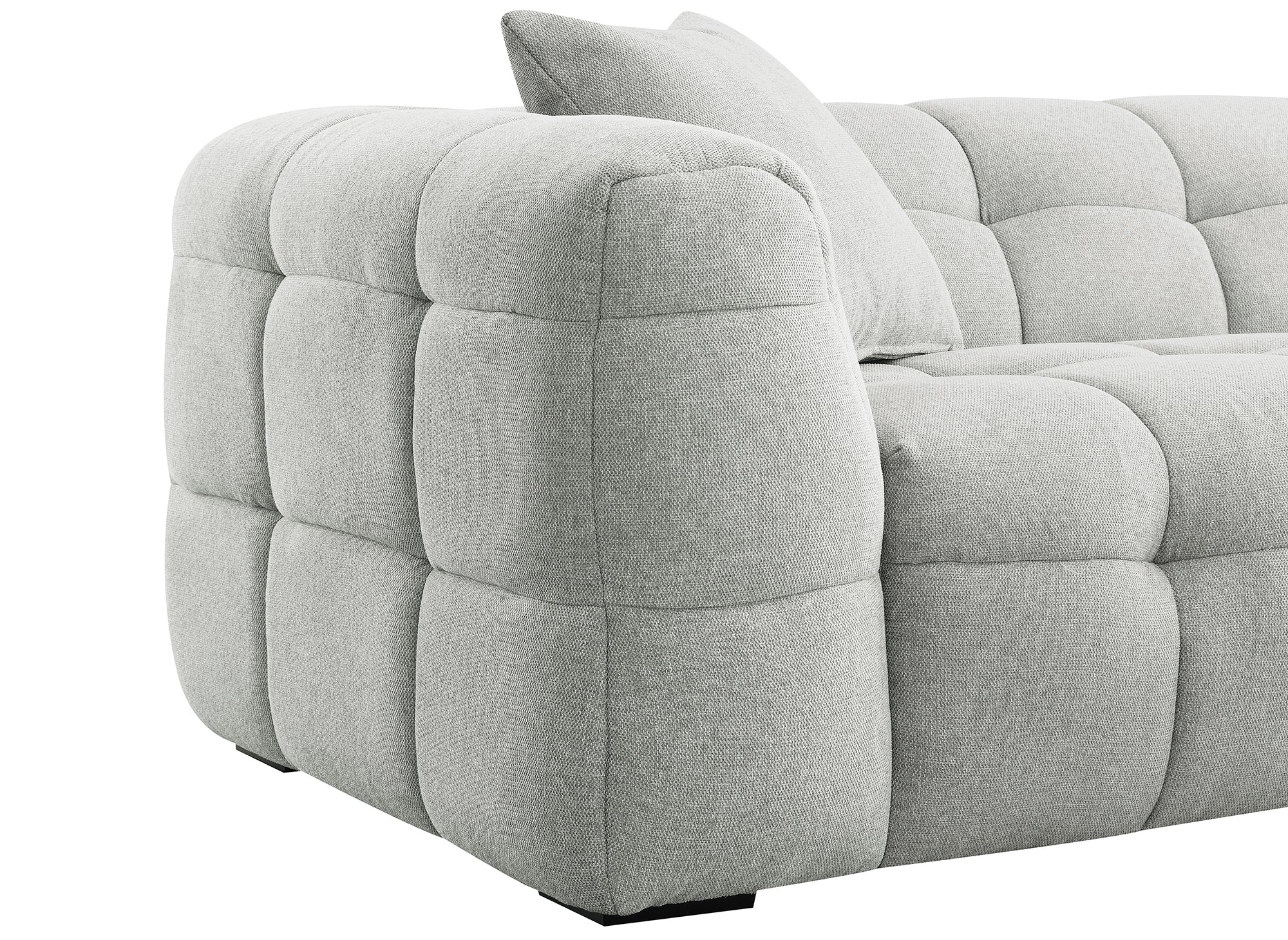 Canapé fixe 4 places en tissu gris BELLA