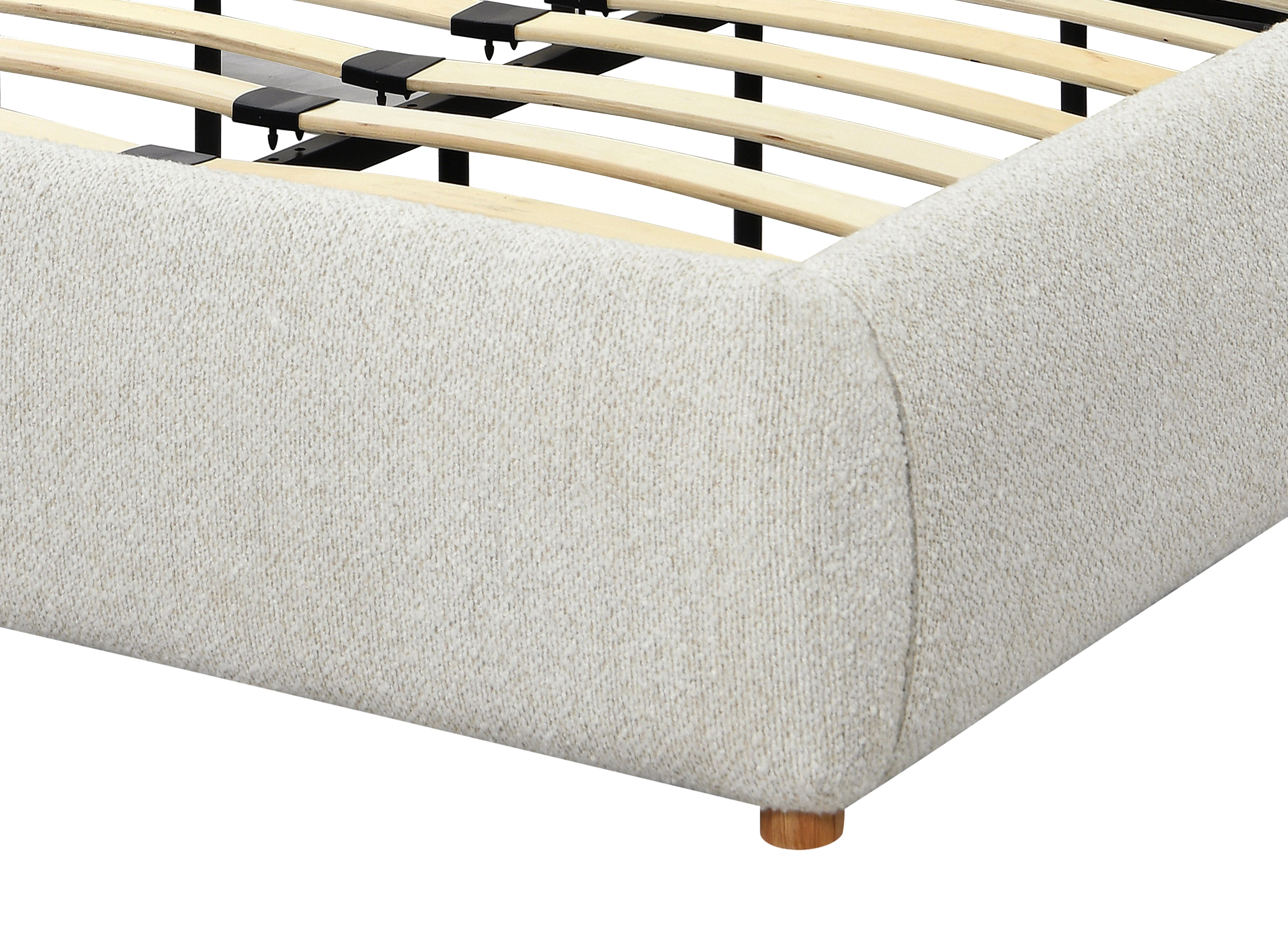 Lit double effet peau de mouton blanc écru PAMELA 160 x 200 cm