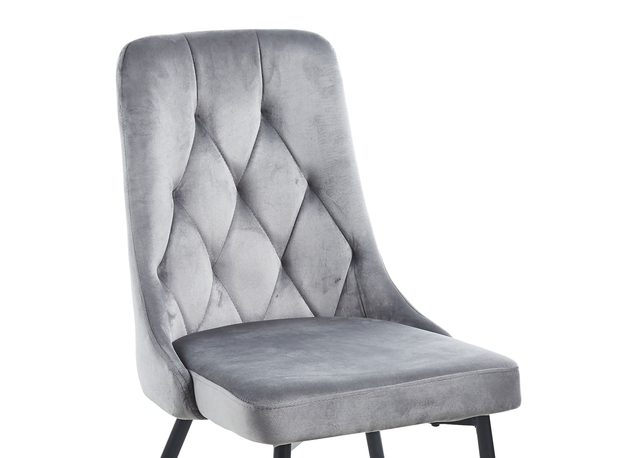 Lot de 4 chaises design en velours gris OLVEA