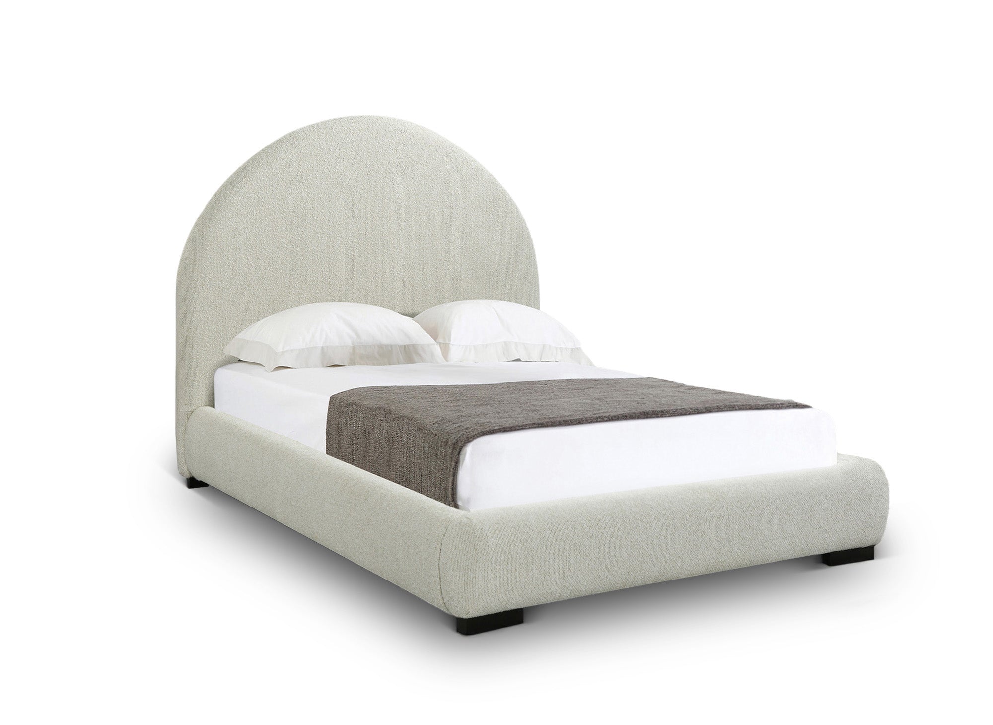 Lit double effet peau de mouton blanc écru NAMY 160 x 200 cm