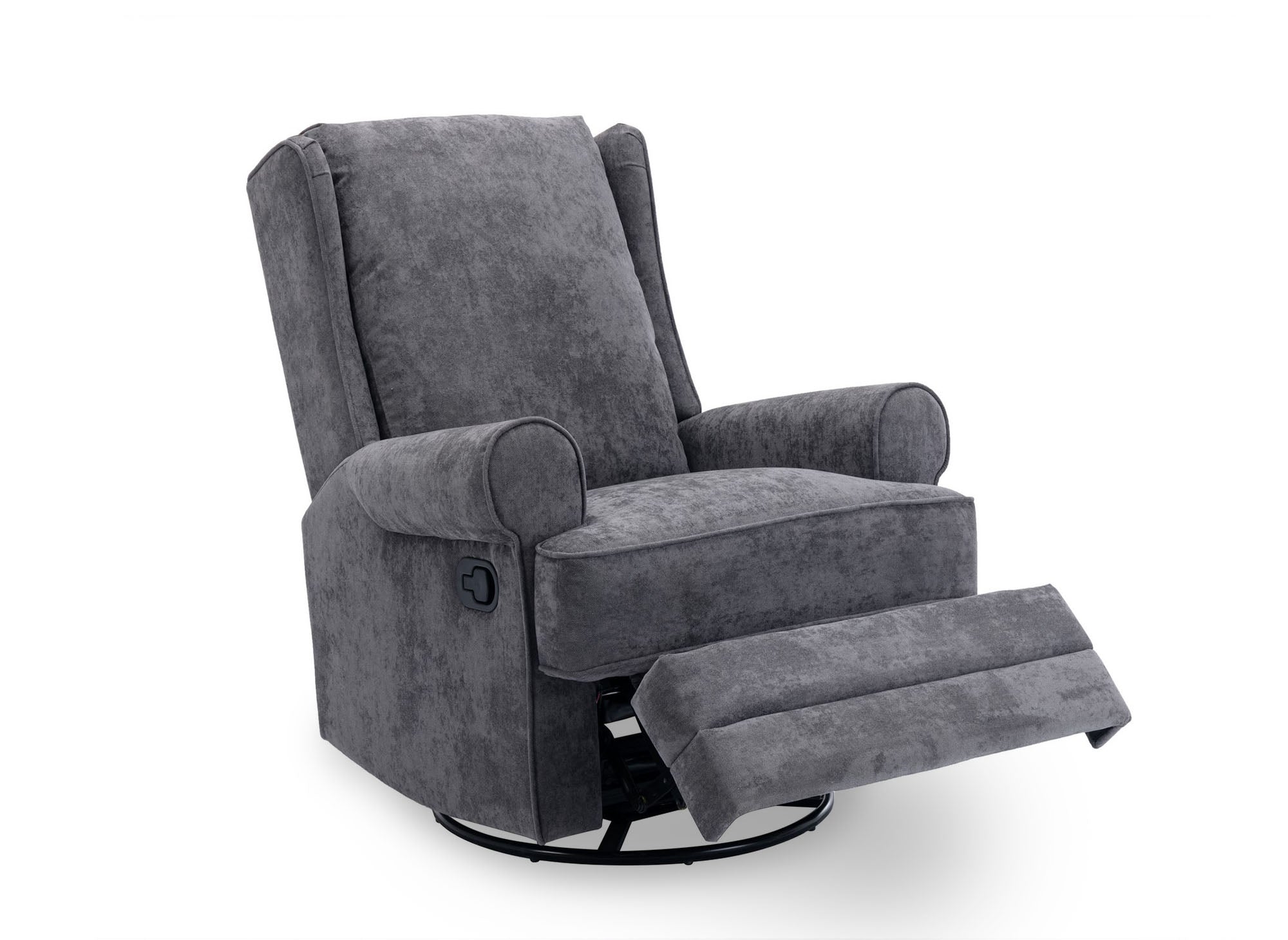 Fauteuil relax pivotant en tissu gris BRODY