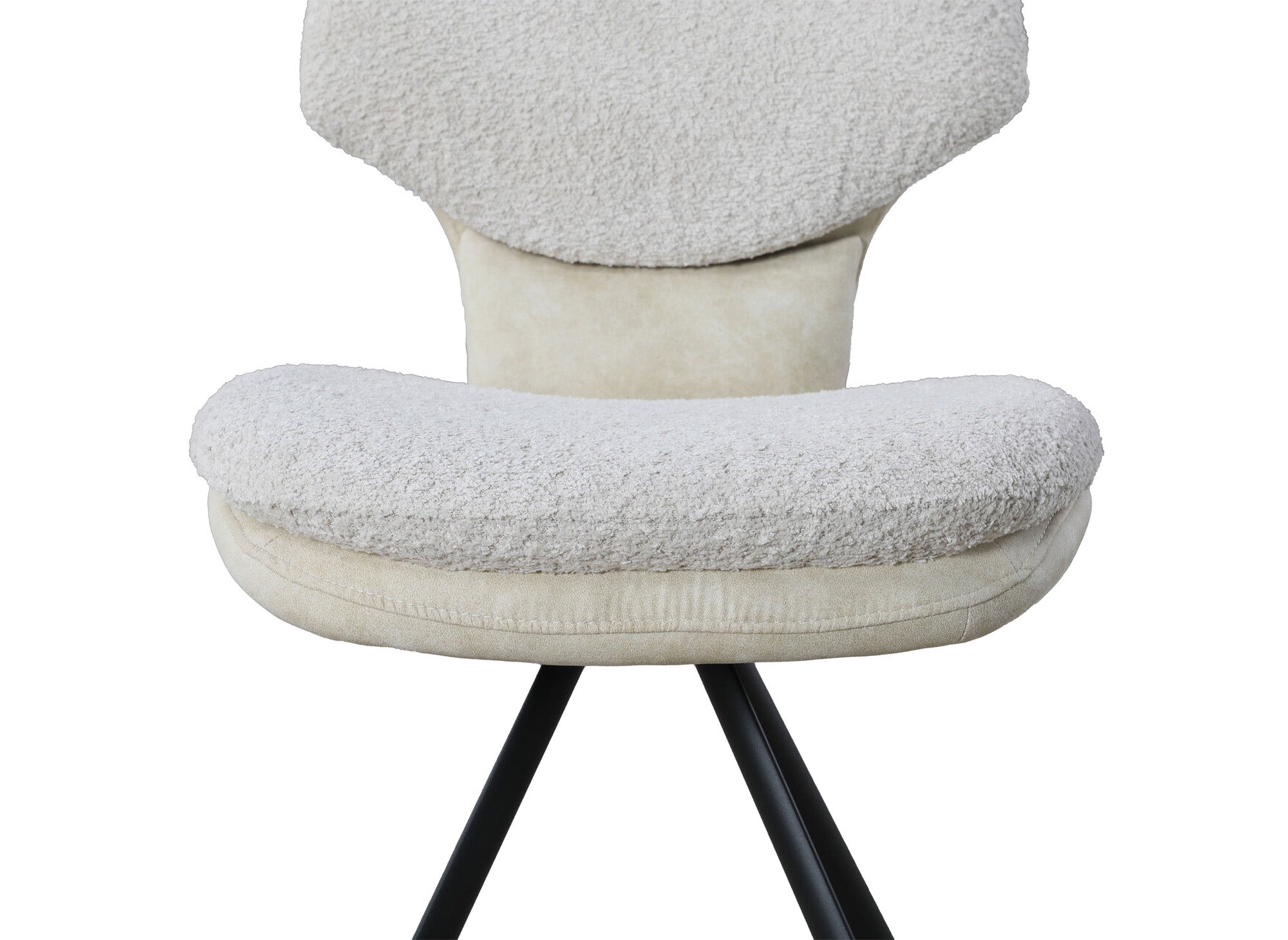 Lot de 2 chaises design en tissu bouclette beige MILIA