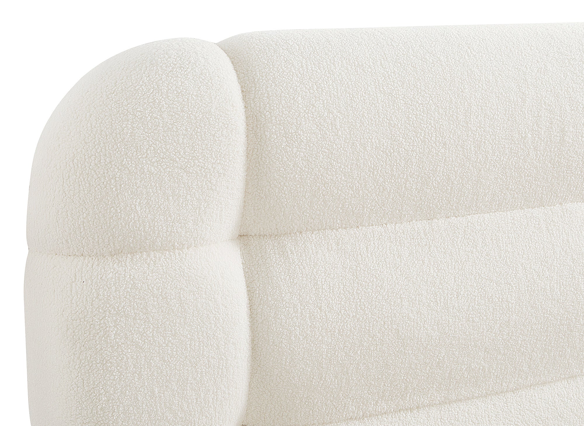 Lit coffre en tissu bouclette écru 160x200 cm YOURI