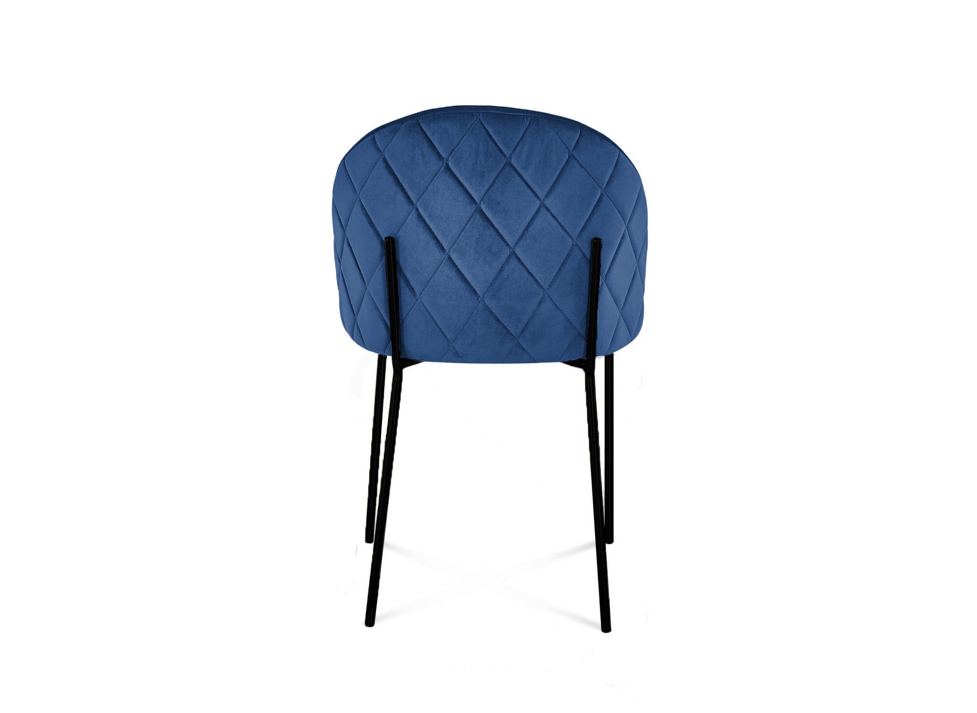 Lot de 2 chaises design en velours bleu pieds noirs KENNETH