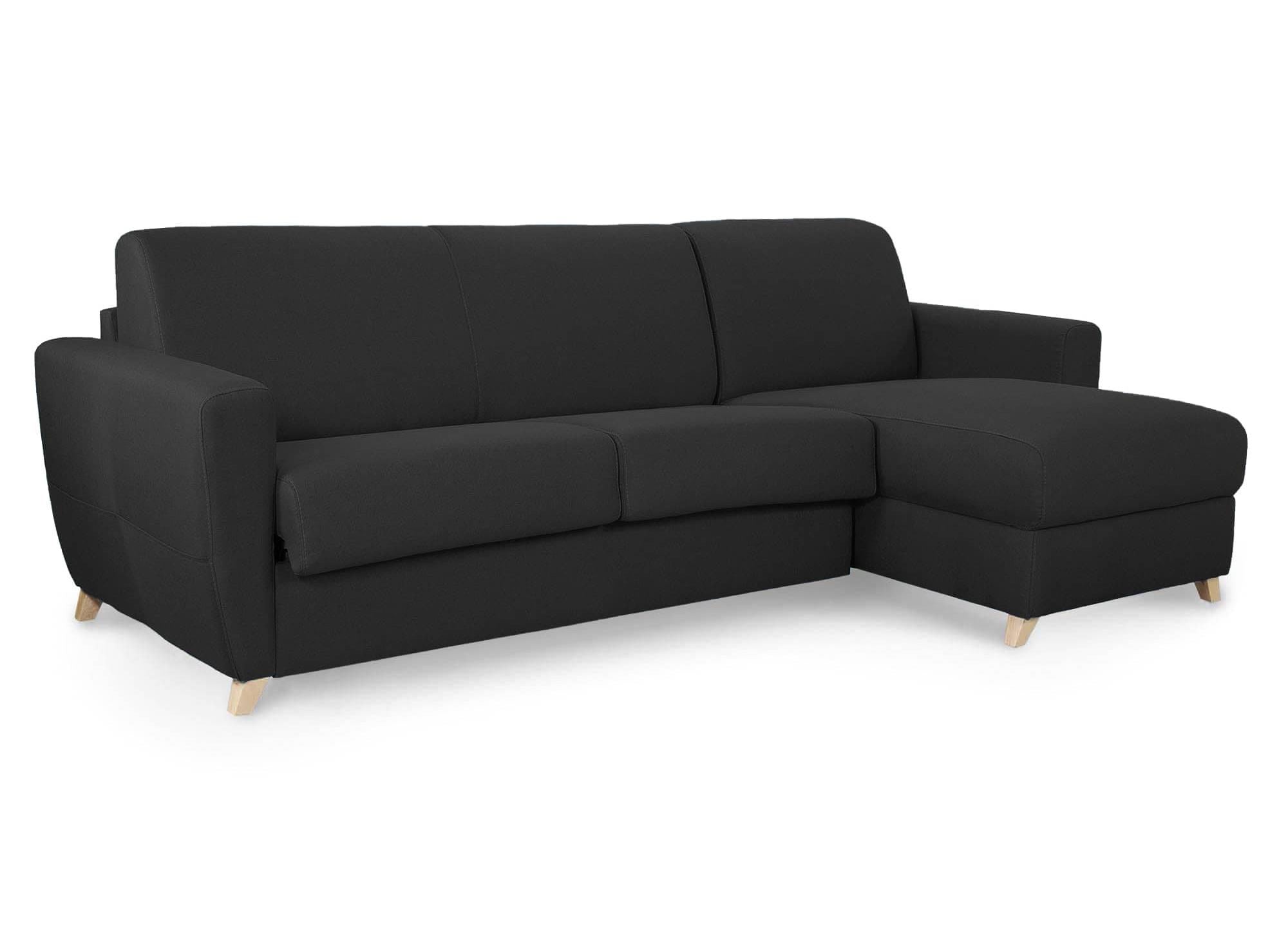 Canapé d'angle convertible réversible scandinave en tissu gris carbon TOBIAS