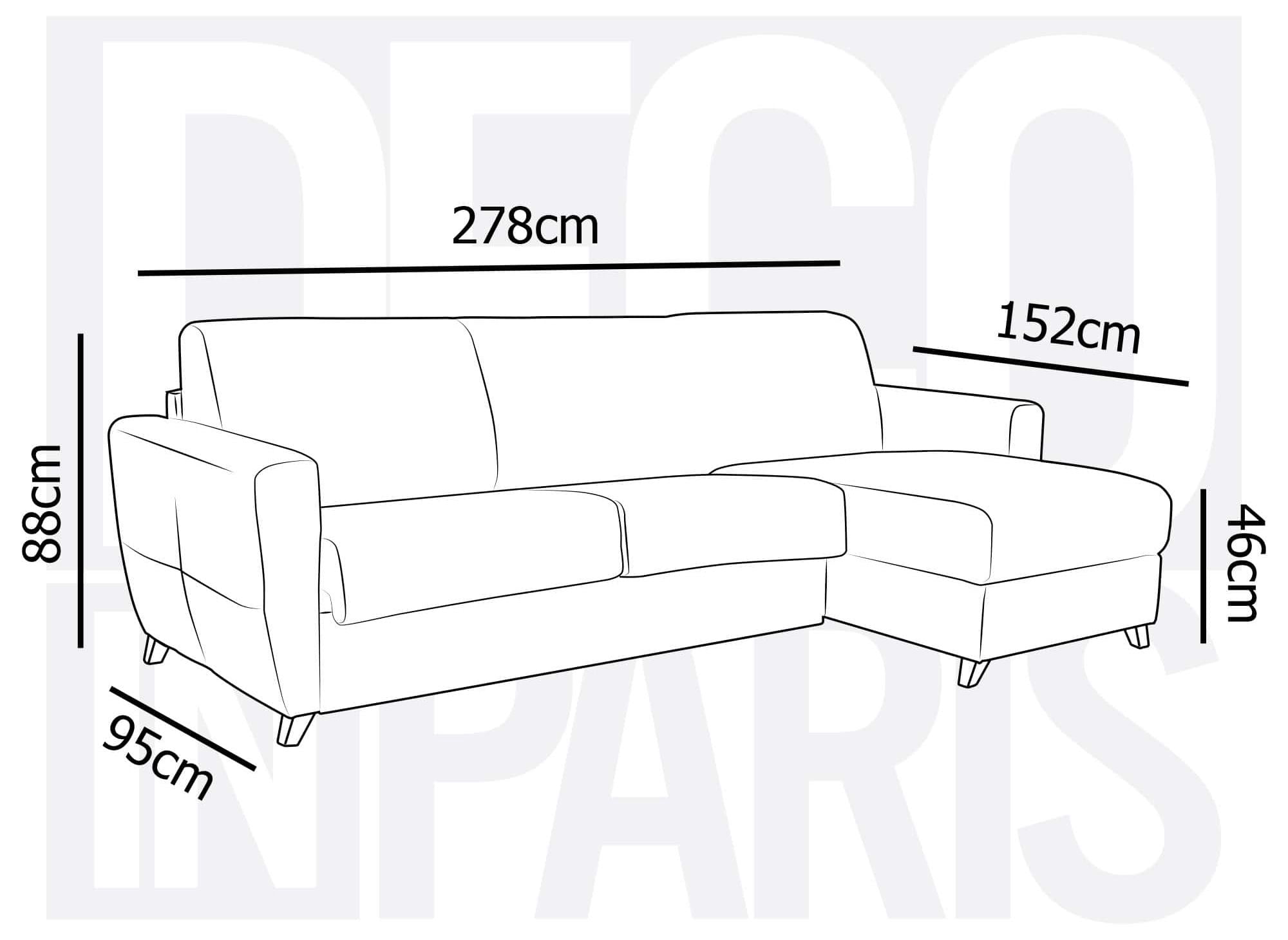 Canapé d'angle convertible réversible scandinave en tissu gris carbon TOBIAS