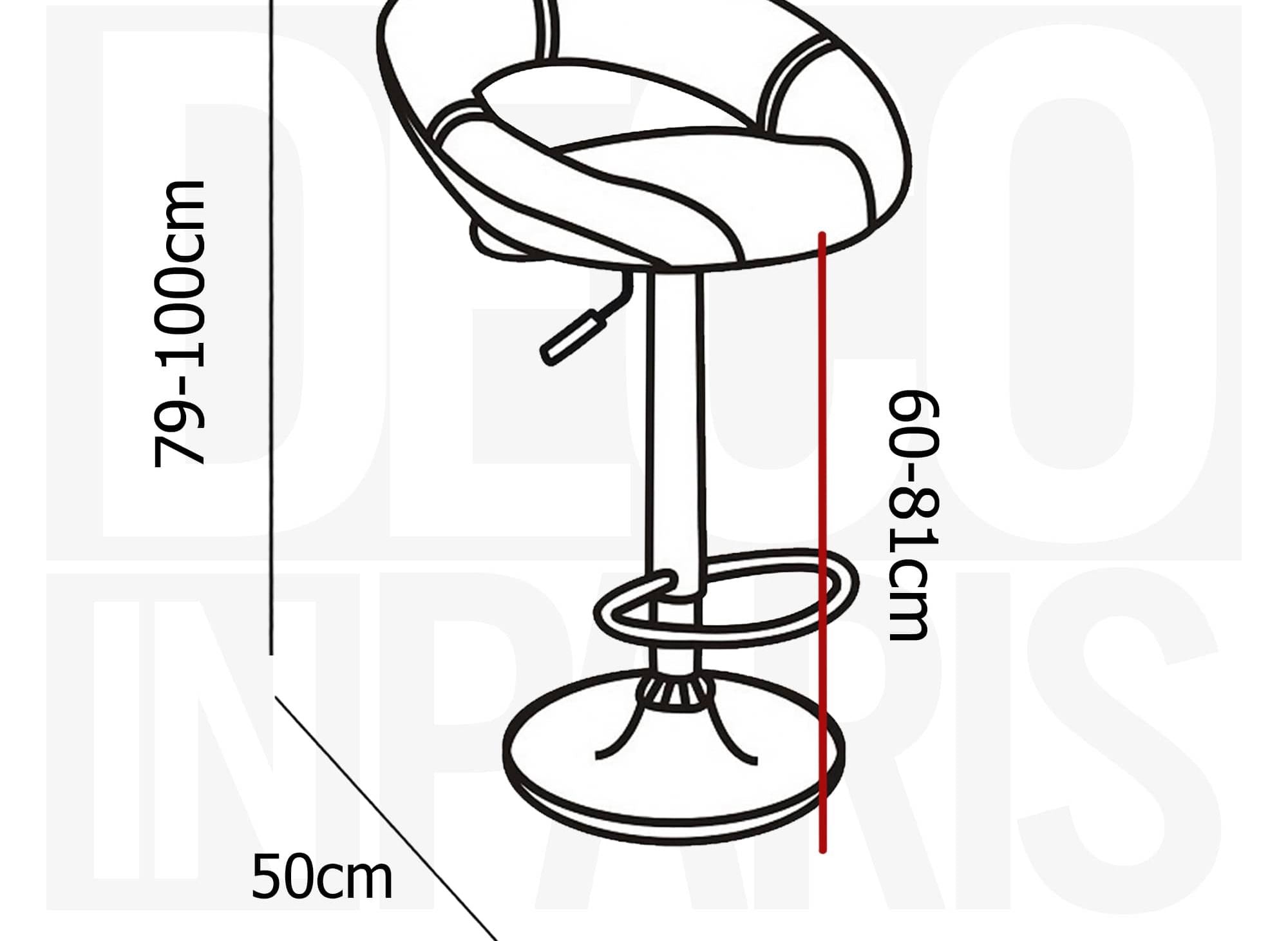Lot de 2 tabourets de bar noir JETI