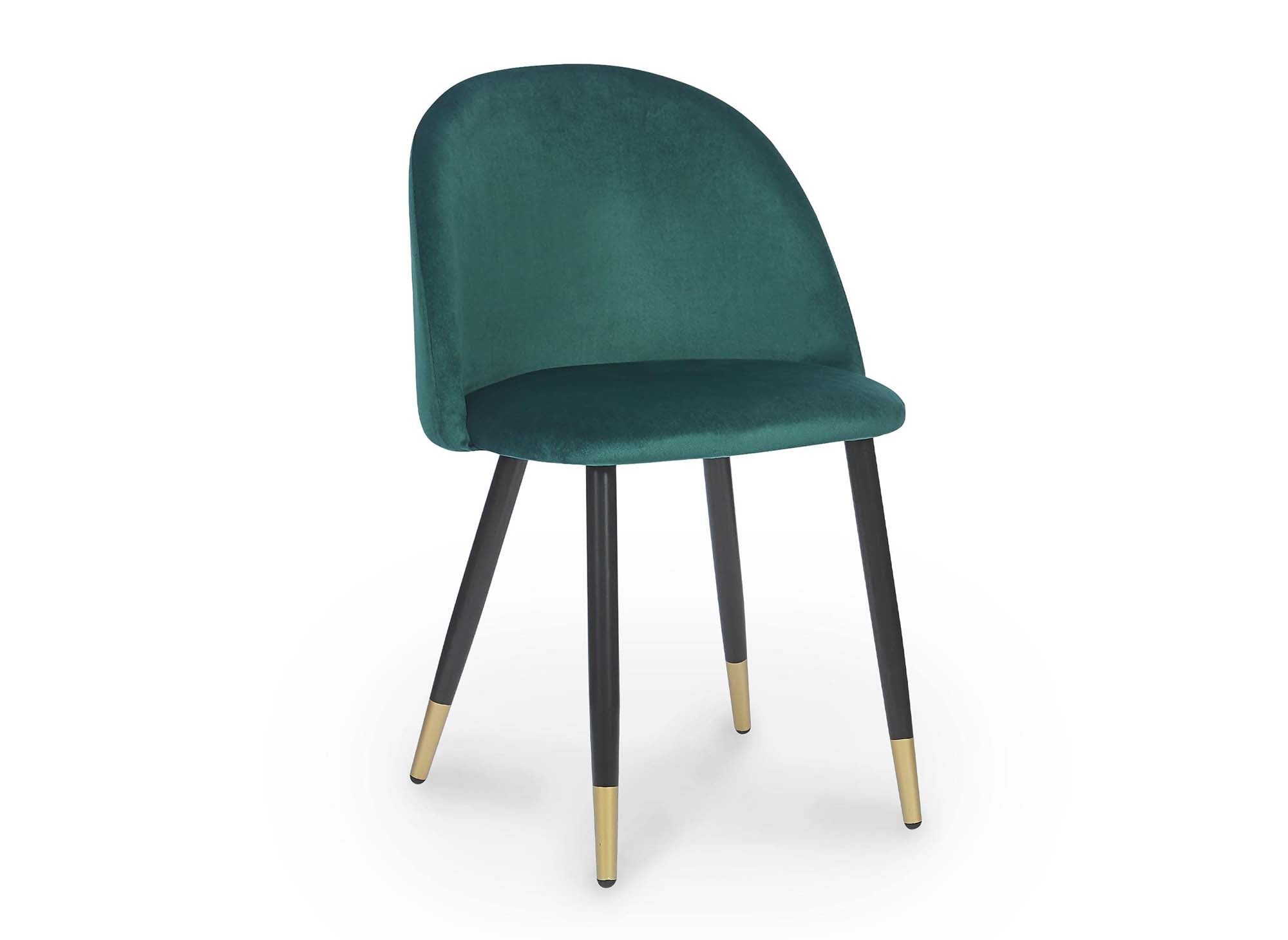 Lot de 4 chaises design en velours vert LYDIA
