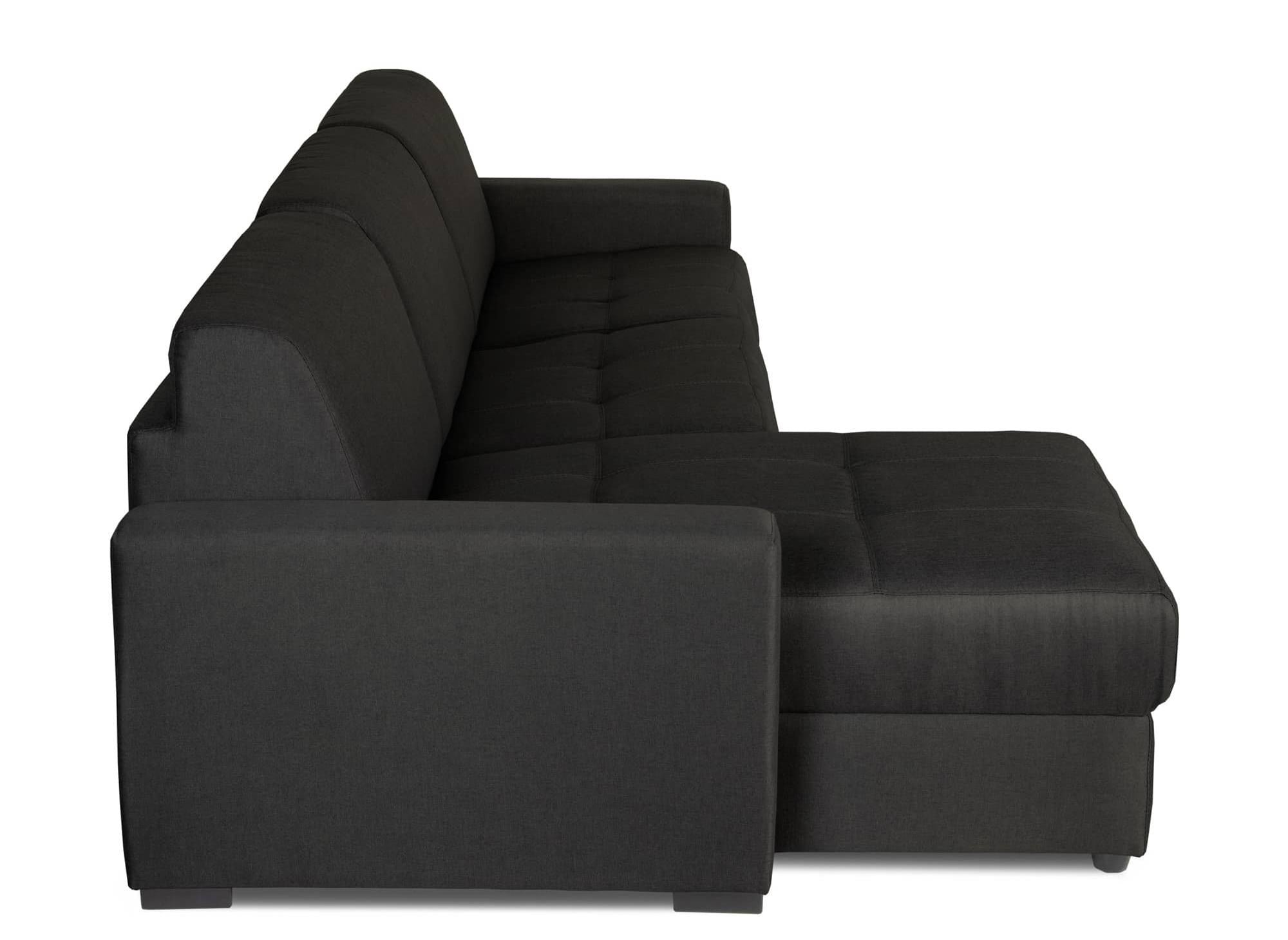 Canapé d'angle réversible convertible express en tissu gris carbon LOUNA