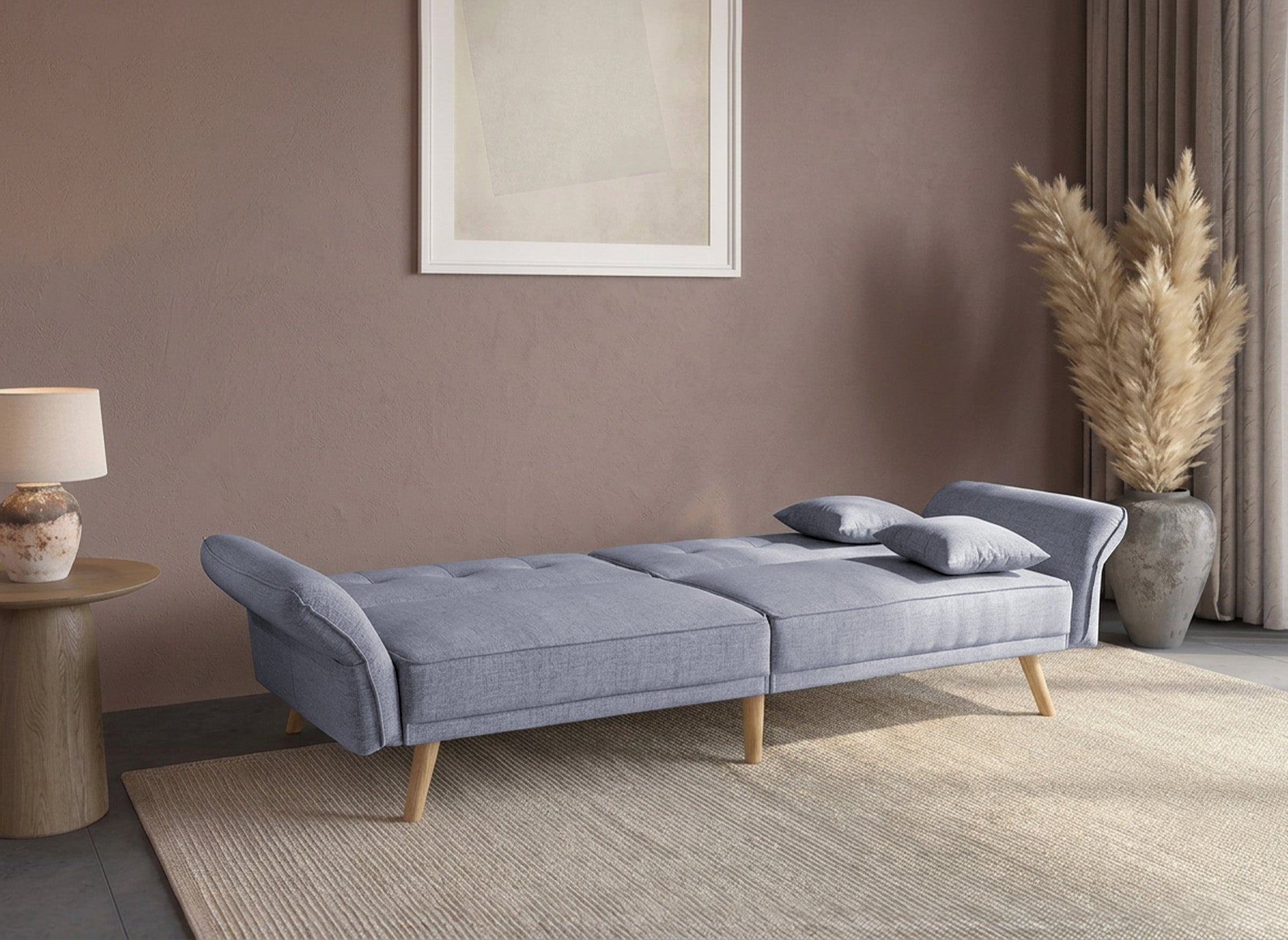 Canapé clic clac 3 places en tissu gris CHILI