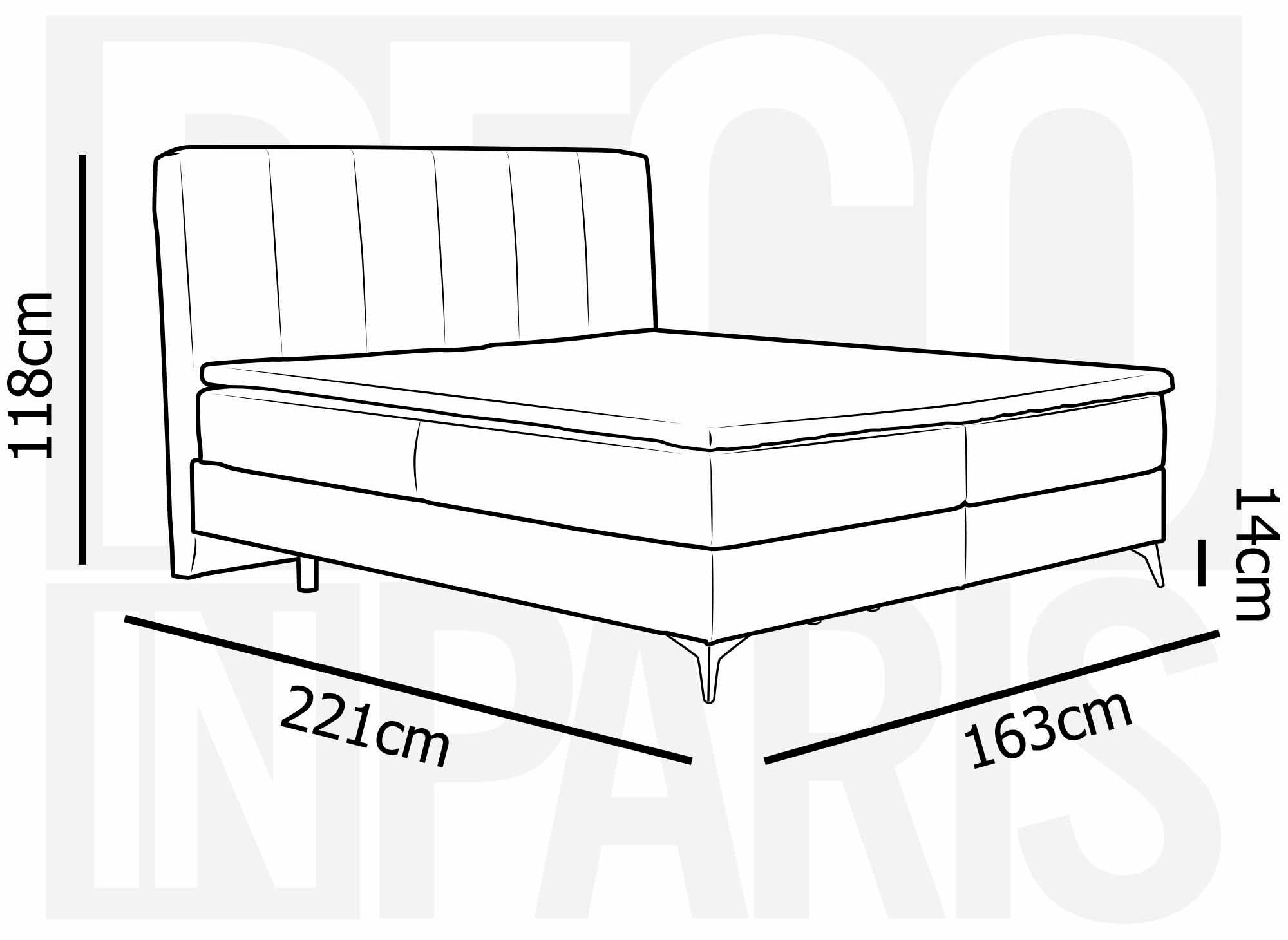 Lit boxspring 160x200 avec coffre de rangement en velours bleu foncé ADELE