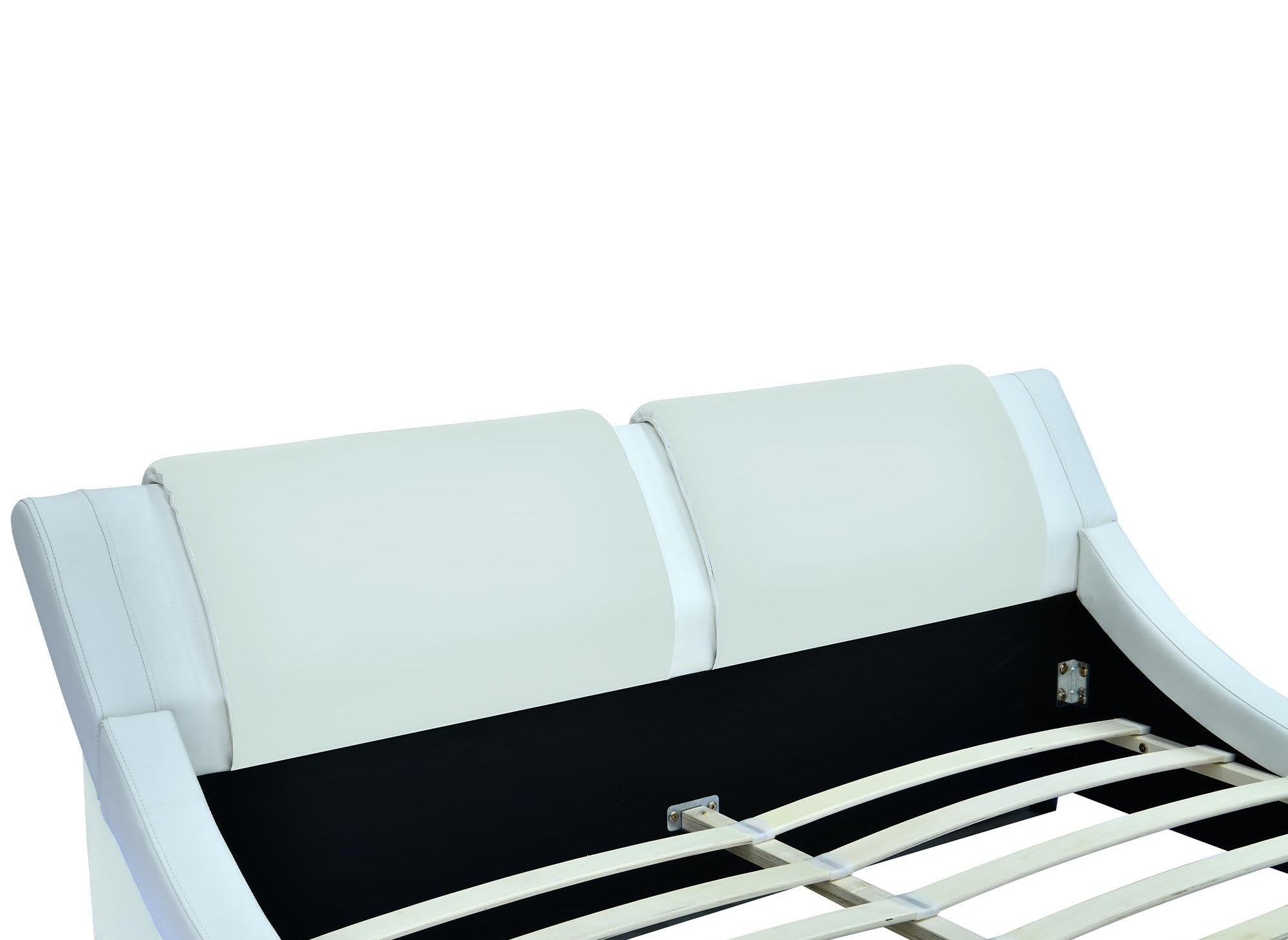 Lit en simili cuir blanc avec LED 180x200 cm ZEDA