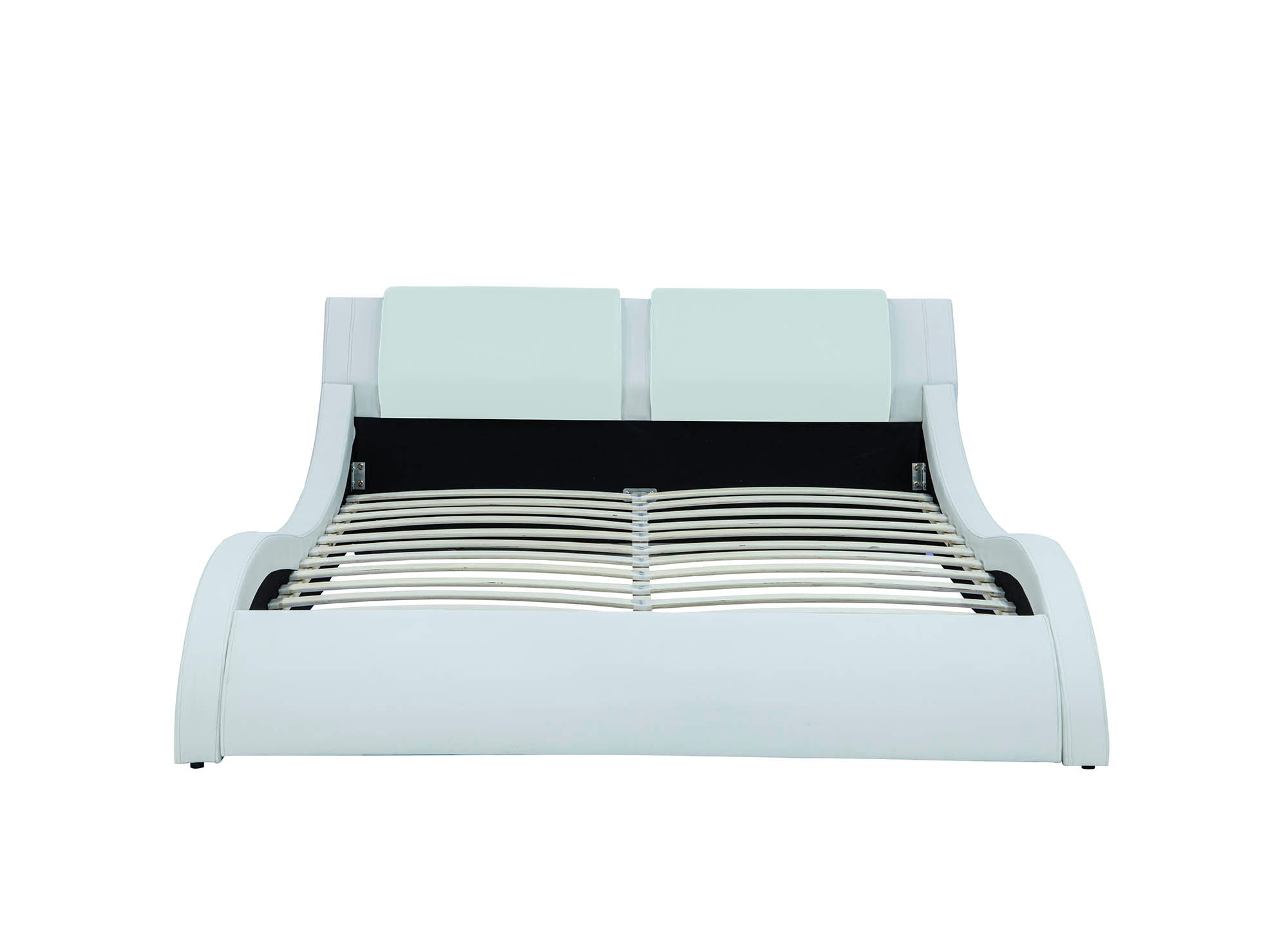 Lit en simili cuir blanc avec LED 180x200 cm ZEDA