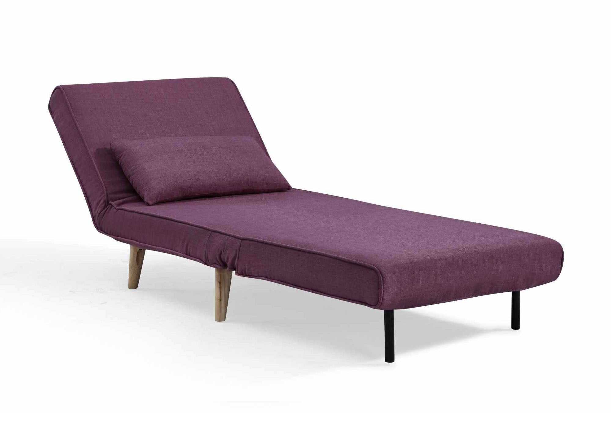 Fauteuil convertible en tissu violet TONKA