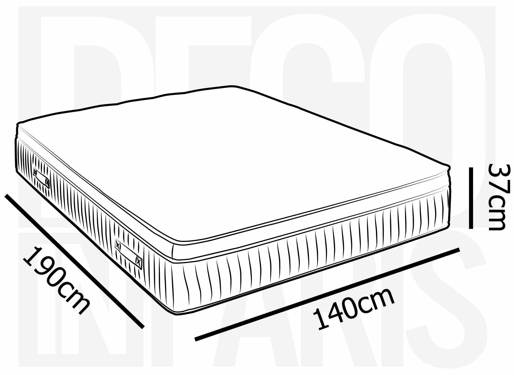Matelas hybride mémoire de forme 140 x 190 cm épaisseur 37 cm - PILLOW