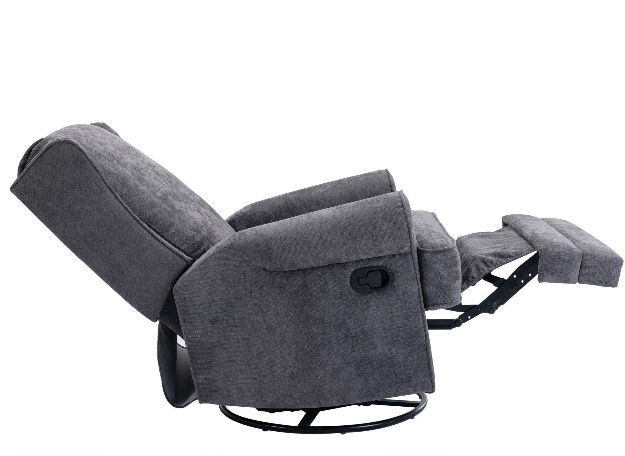 Fauteuil relax pivotant en tissu gris BRODY