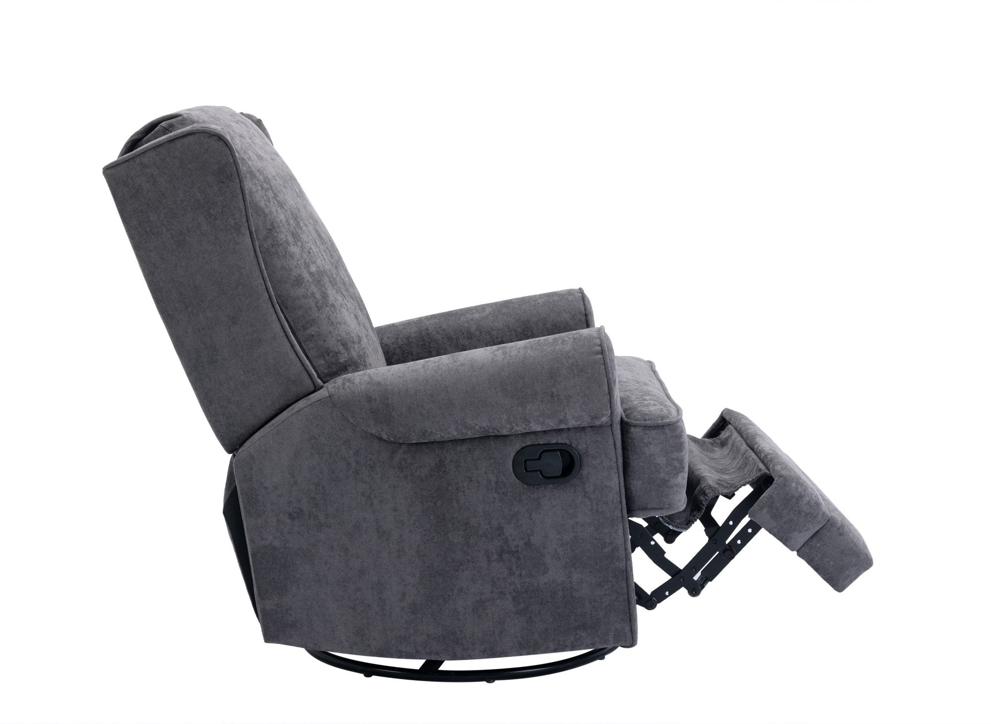 Fauteuil relax pivotant en tissu gris BRODY