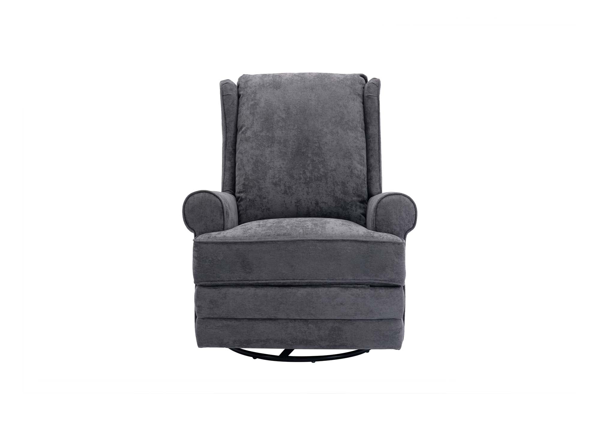 Fauteuil relax pivotant en tissu gris BRODY