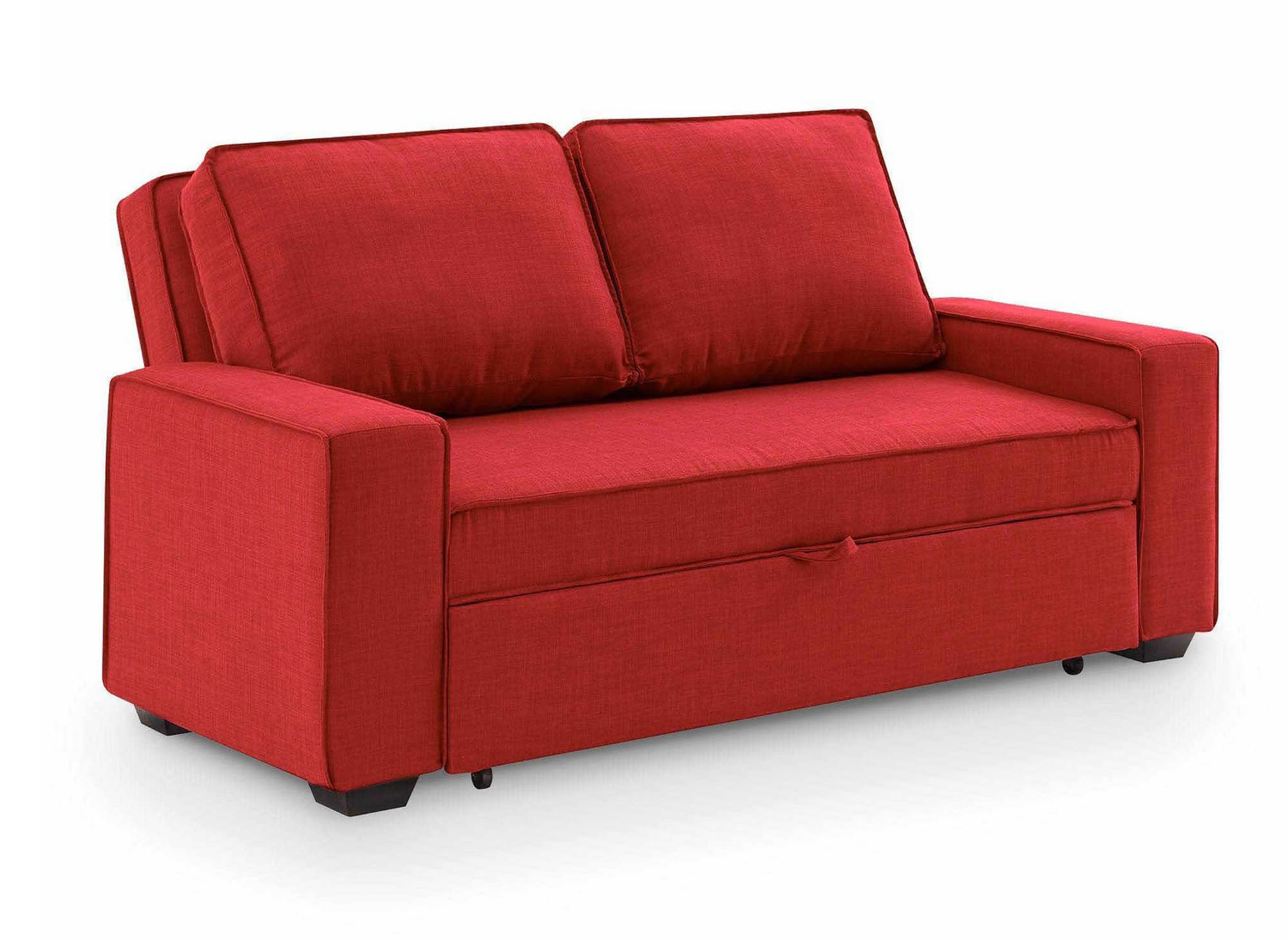 Canapé 3 places convertible en tissu rouge JAMES