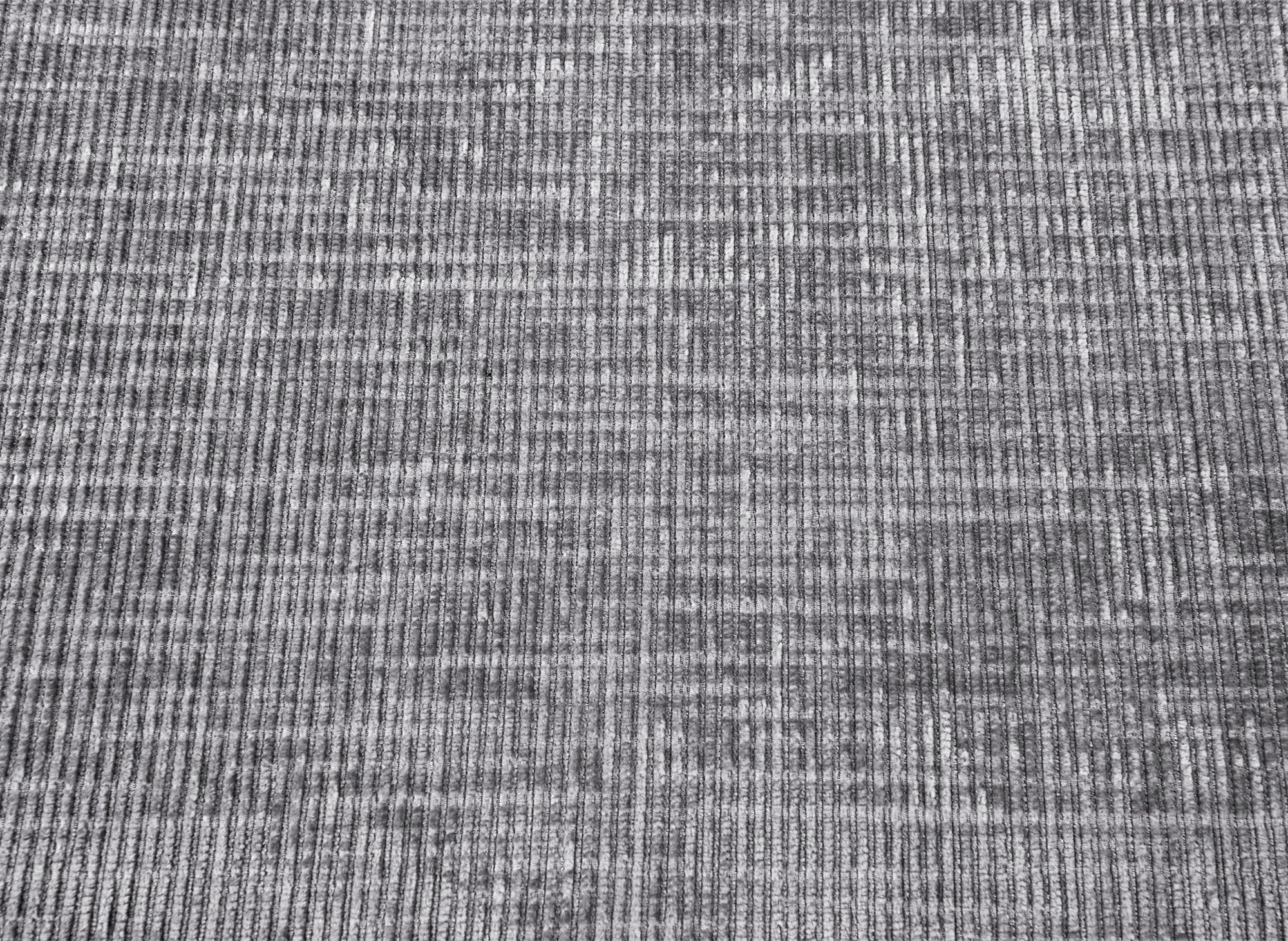 Canapé d'angle convertible avec coffre en velours chiné gris LUFY - Angle droit