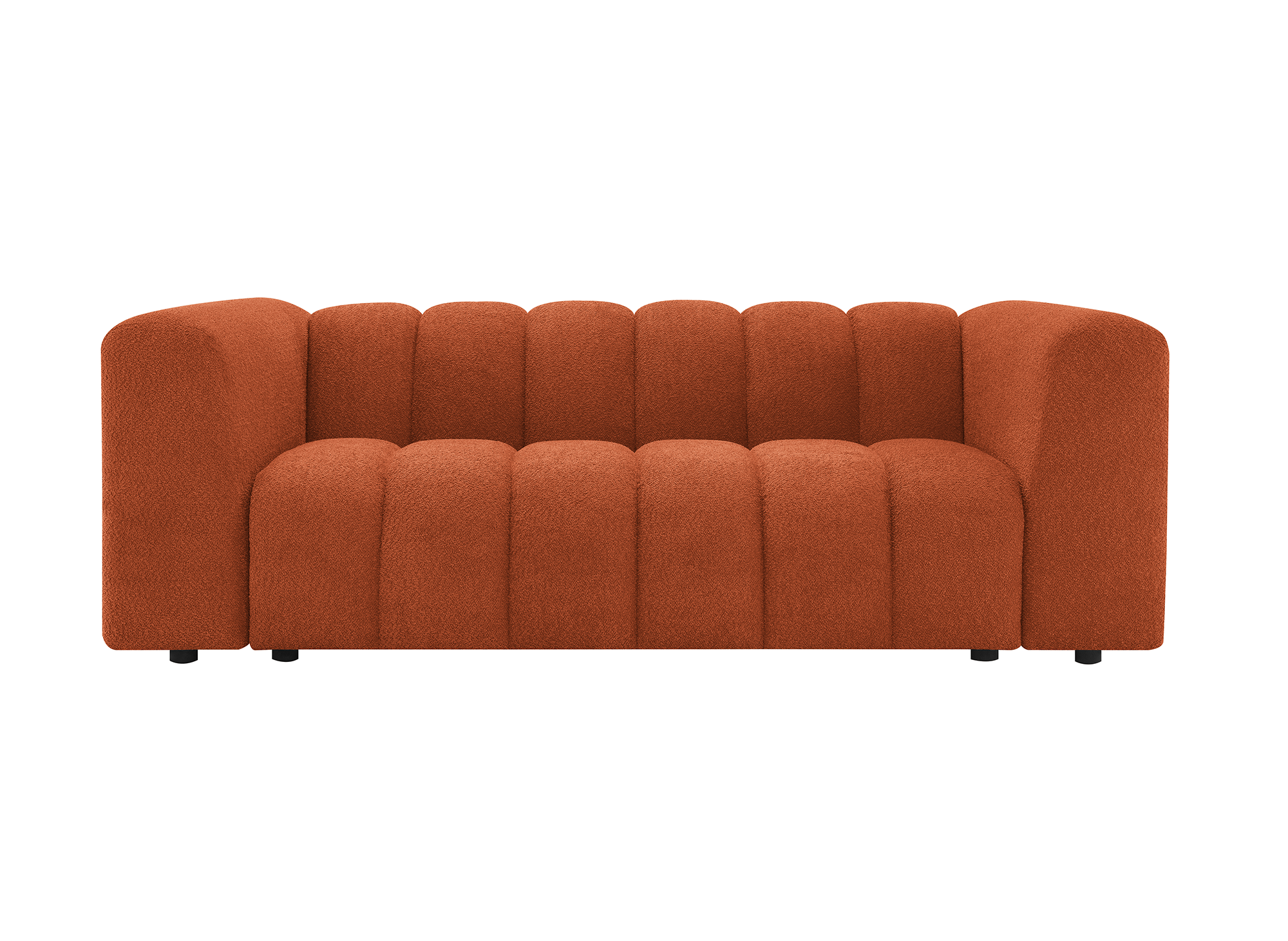 Canapé 3 places en tissu bouclette terracotta AELIS