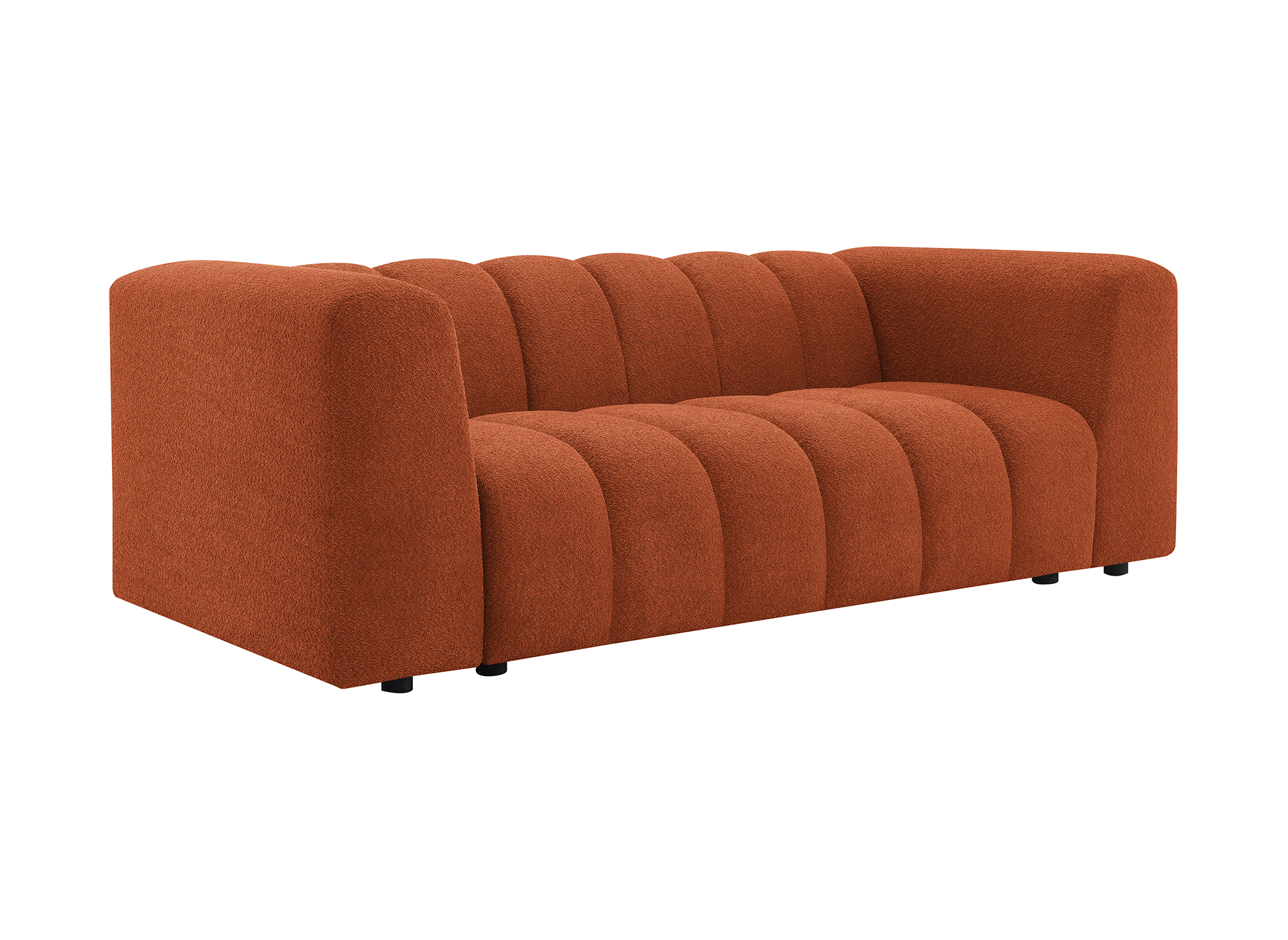 Canapé 3 places en tissu bouclette terracotta AELIS