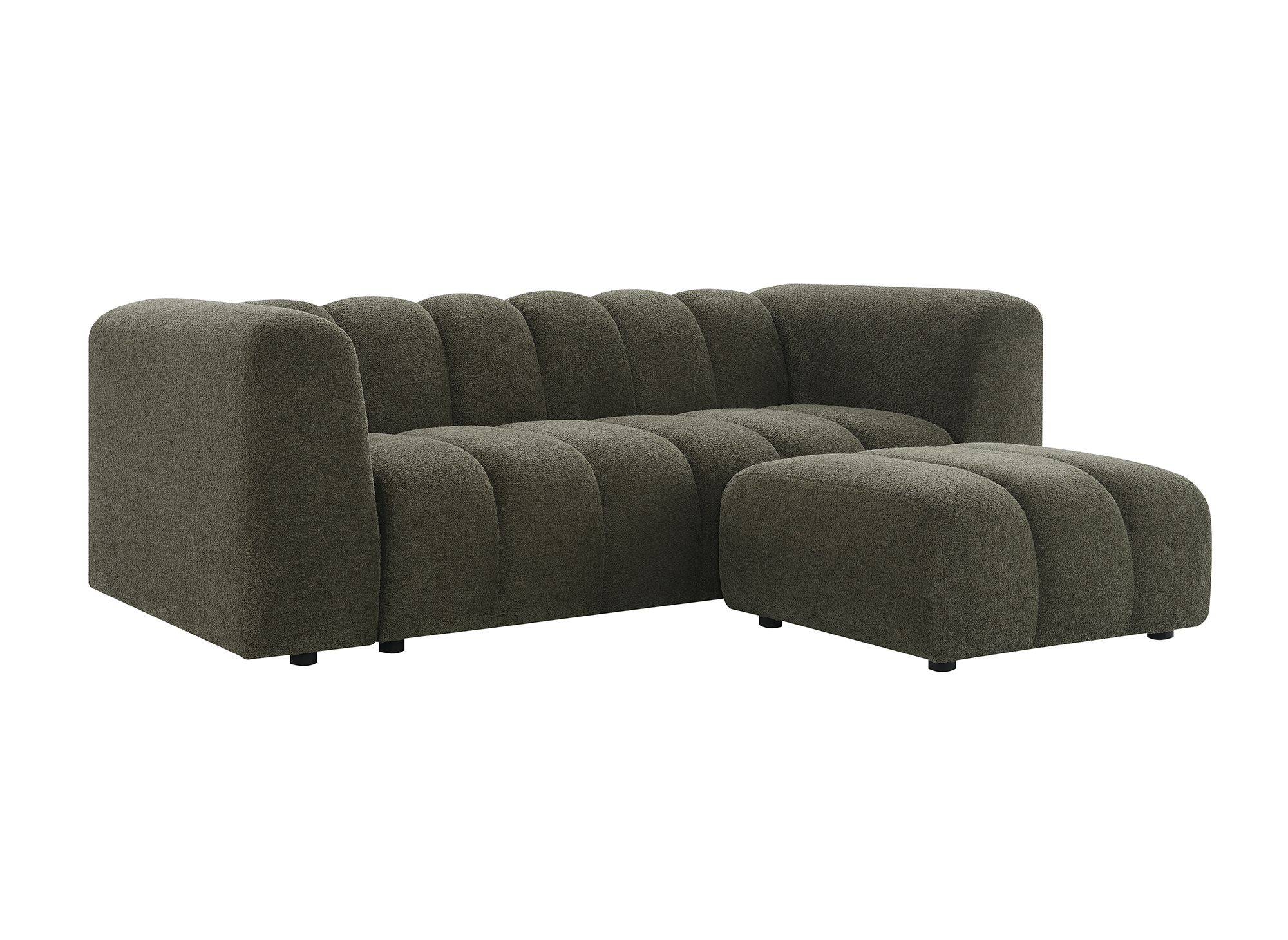 Pouf en tissu bouclette vert AELIS