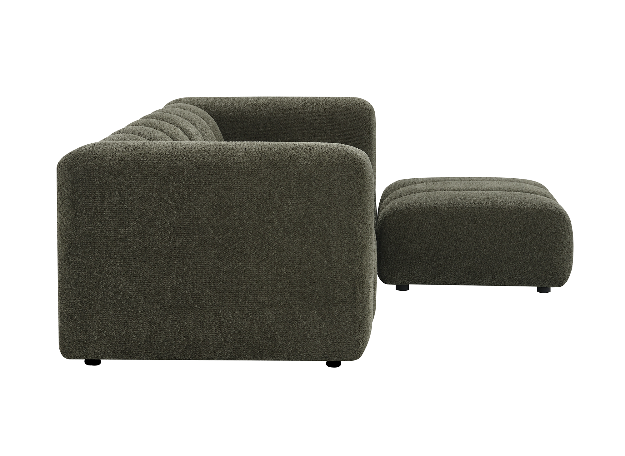 Pouf en tissu bouclette vert AELIS