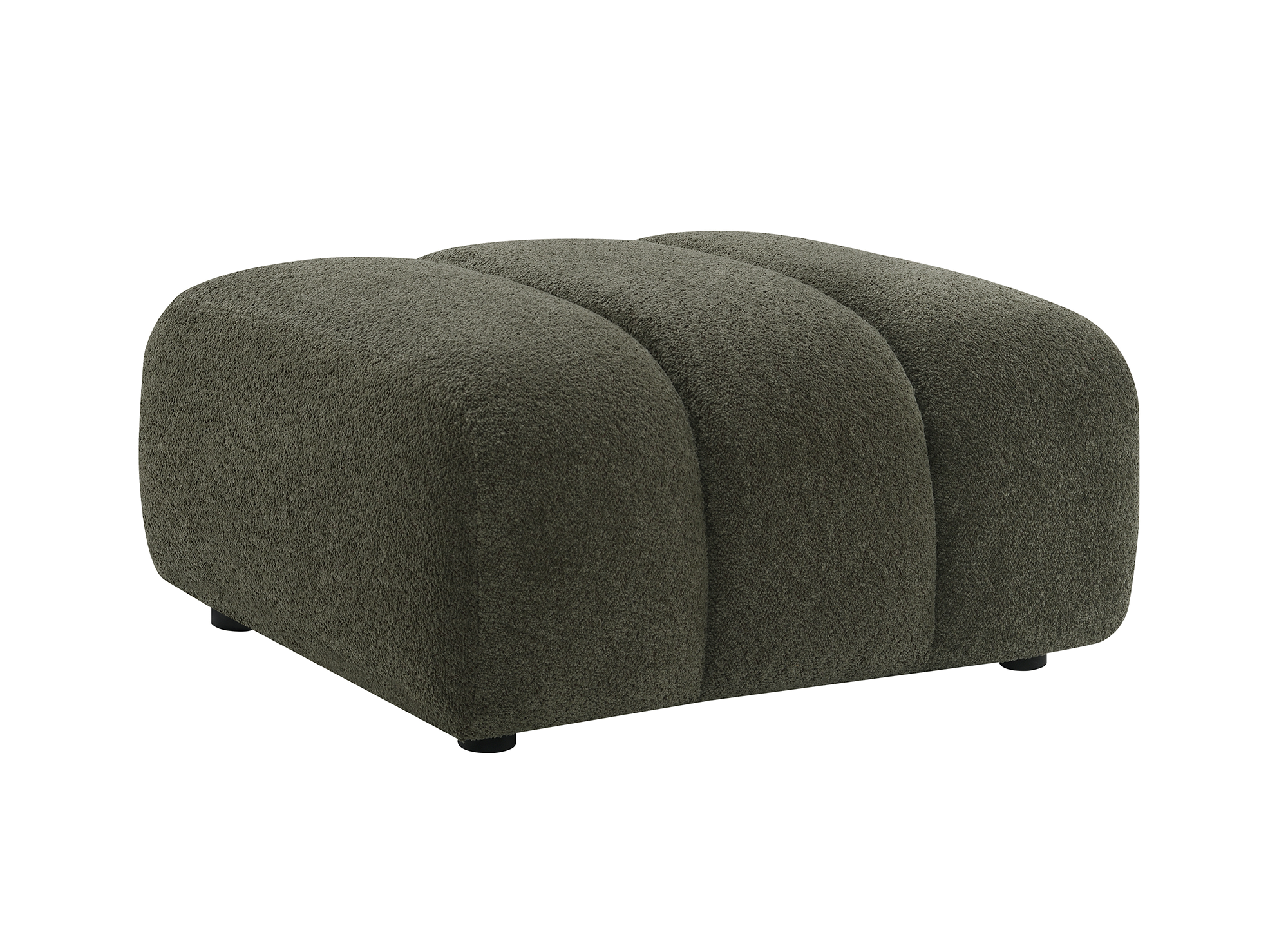 Pouf en tissu bouclette vert AELIS