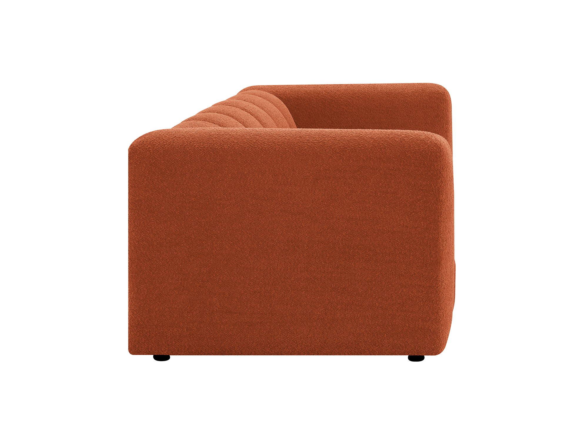 Canapé 3 places en tissu bouclette terracotta AELIS