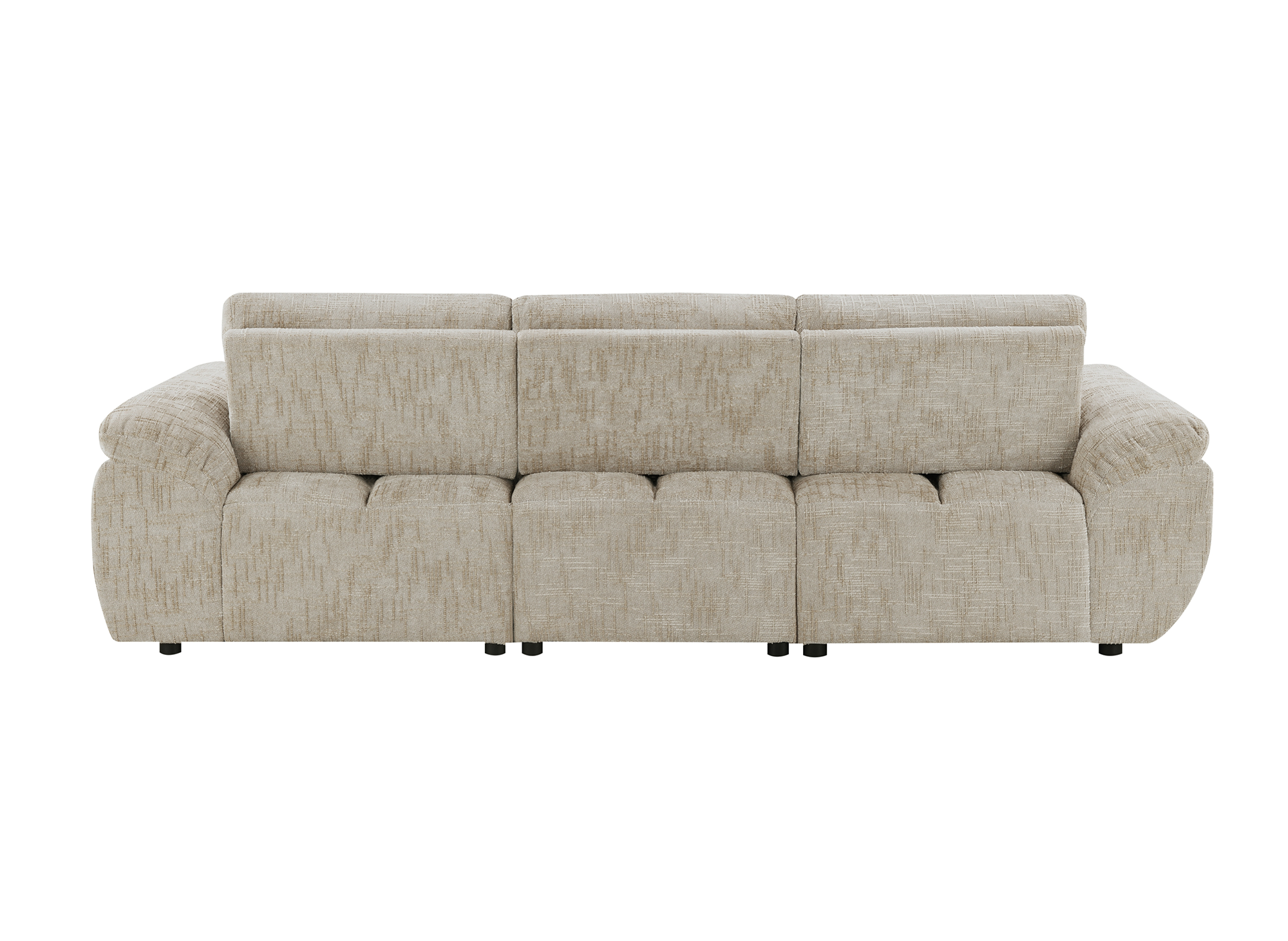 Canapé d’angle relax électrique en velours chiné taupe ALPES - Angle droit