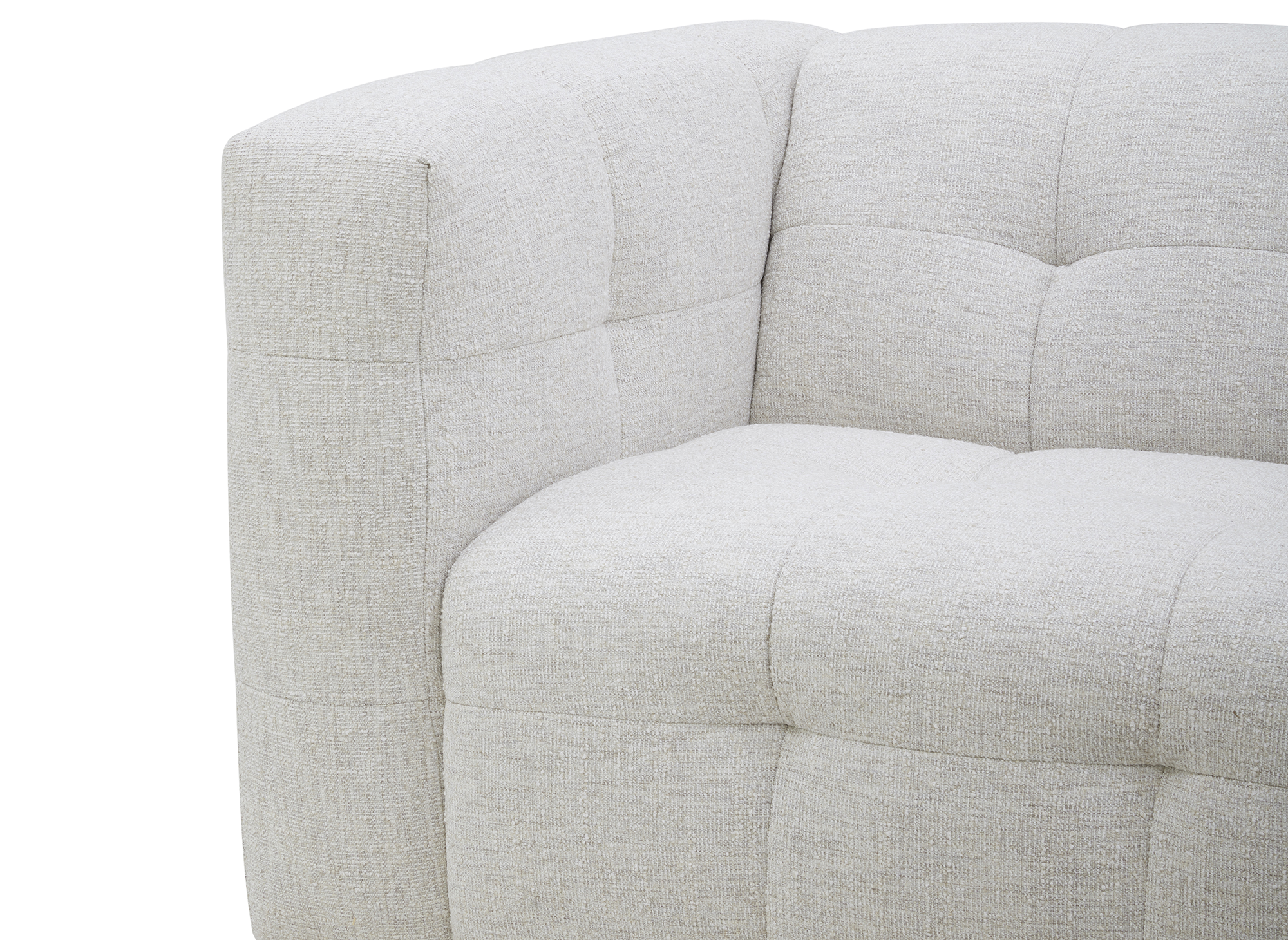 Canapé droit 5 places en velours texturé beige ARELIA