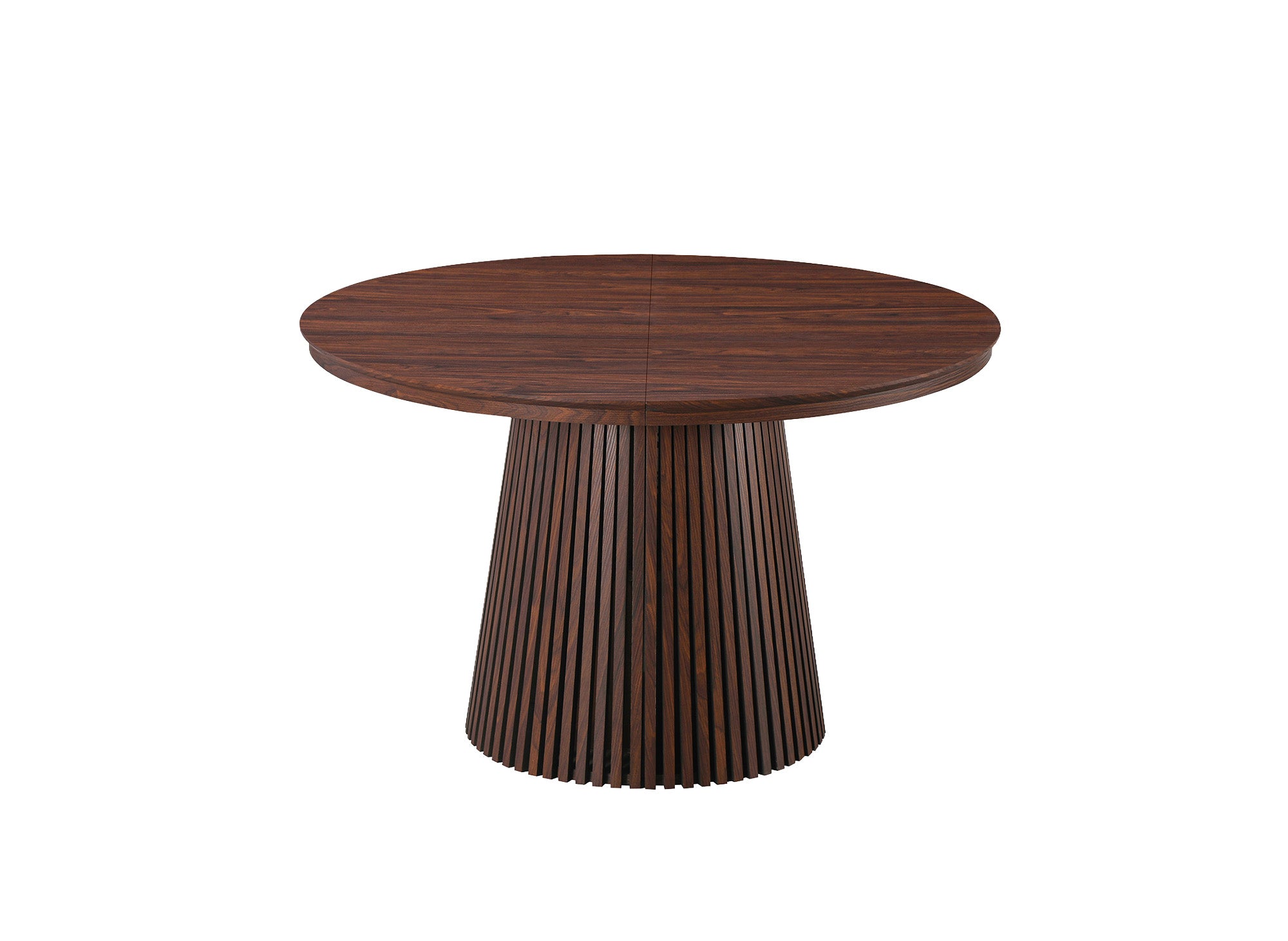 Table à manger ronde extensible en bois foncé 120-200cm HEKA