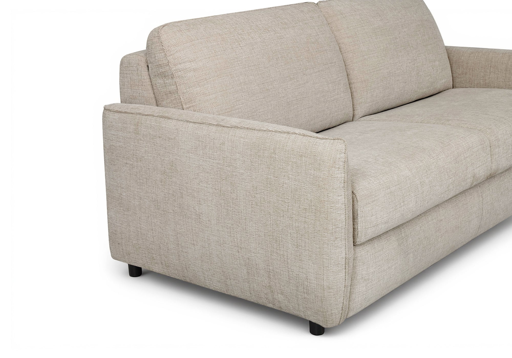 Canapé convertible express 3 places en velours texturé beige CHIARA