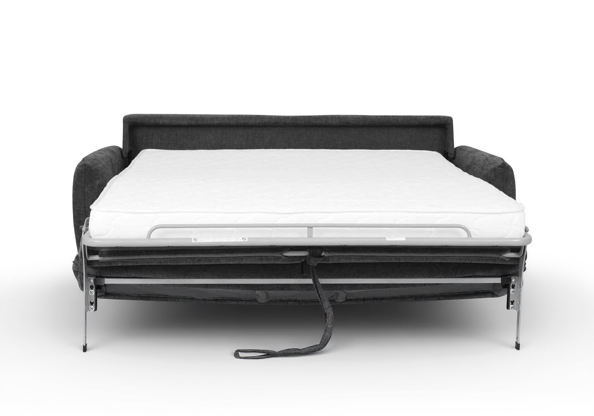 Canapé convertible express 3 places en velours texturé gris foncé CHIARA