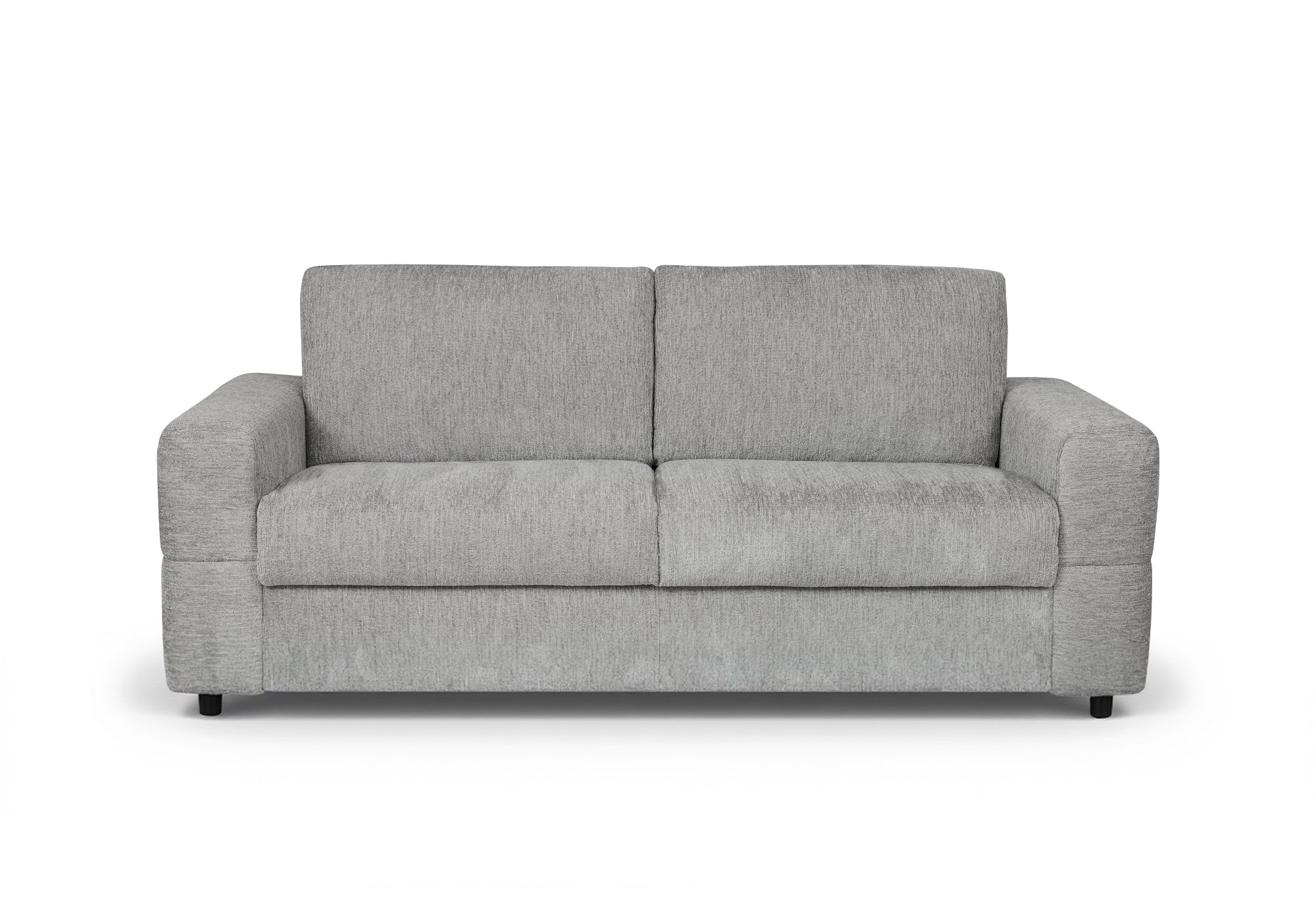 Canapé convertible express 3 places en velours chiné gris clair AMAURY