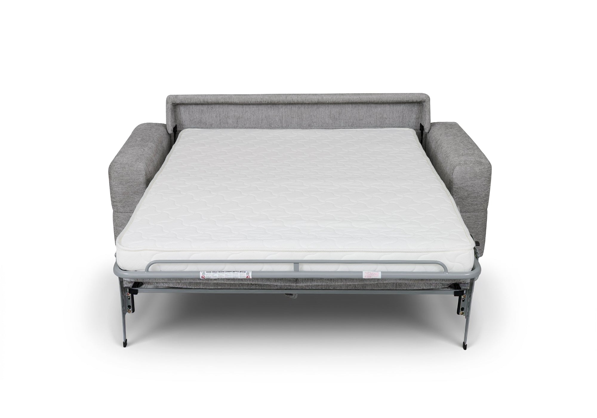 Canapé convertible express 3 places en velours chiné gris clair AMAURY