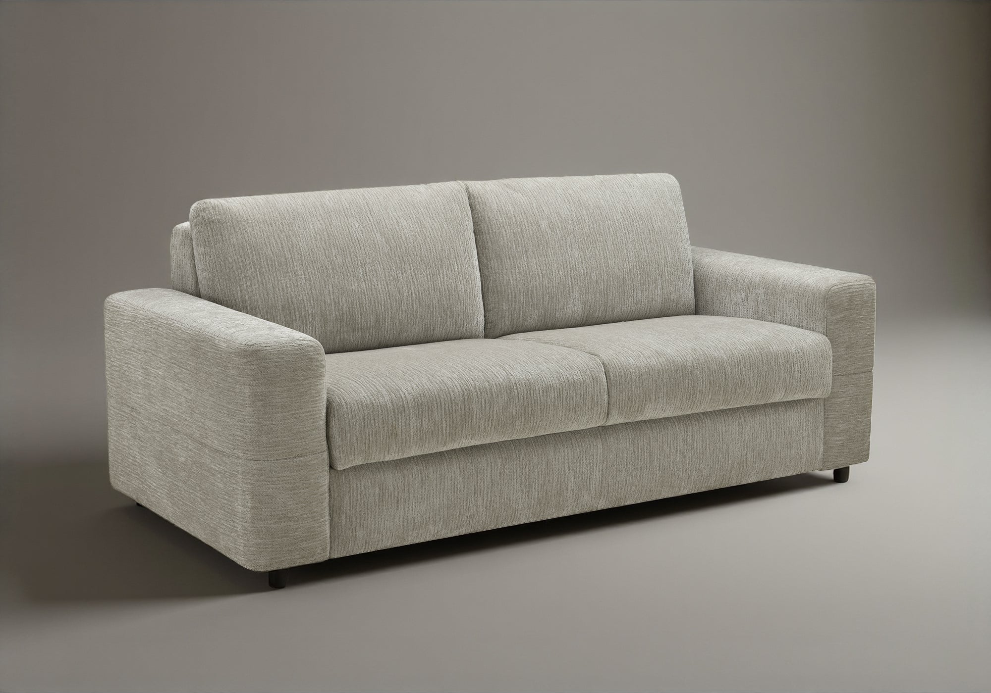 Canapé convertible 3 places en velours chiné beige AMAURY