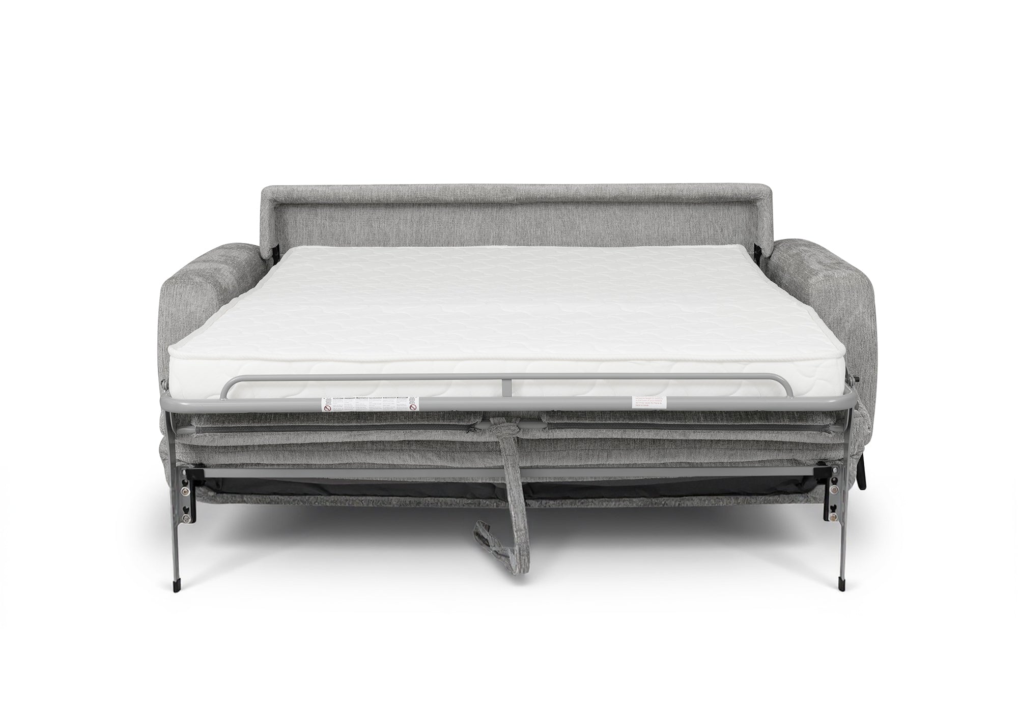 Canapé convertible express 3 places en velours chiné gris clair NONA