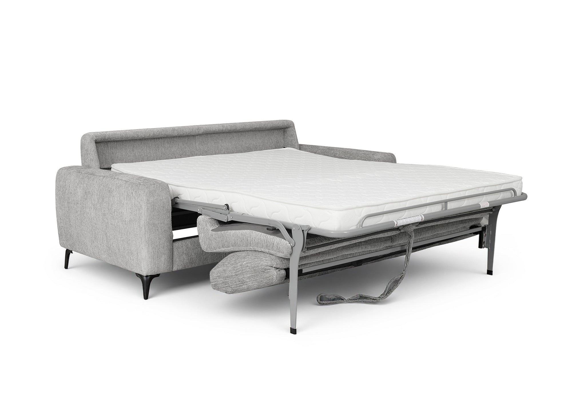 Canapé convertible 3 places en velours chiné gris clair NONA