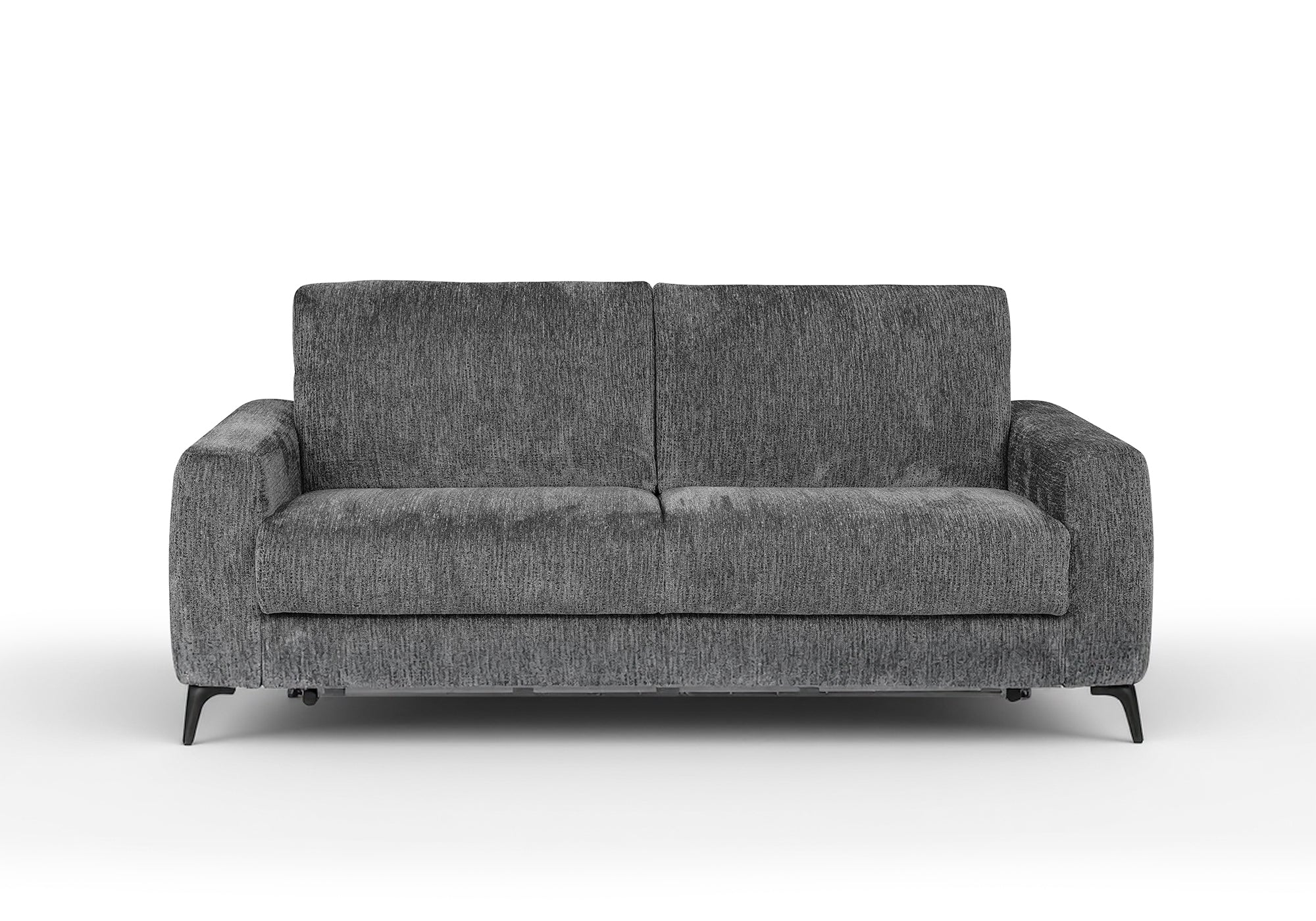 Canapé convertible express 3 places en velours chiné gris foncé NONA